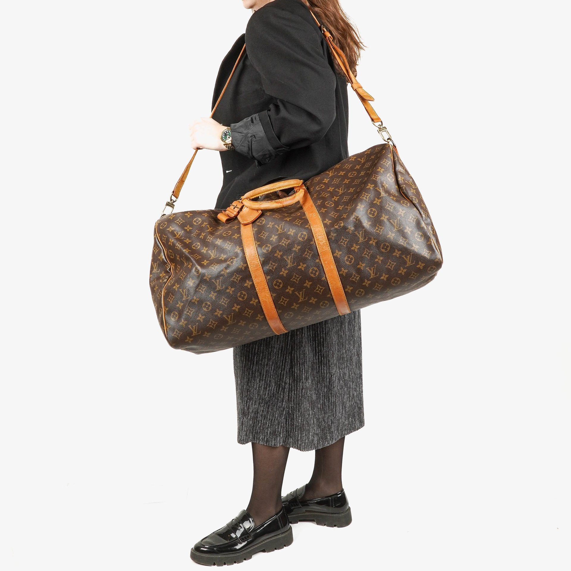 Louis Vuitton Keepall 60 Bandoulière Monogram Canvas Travel Bag