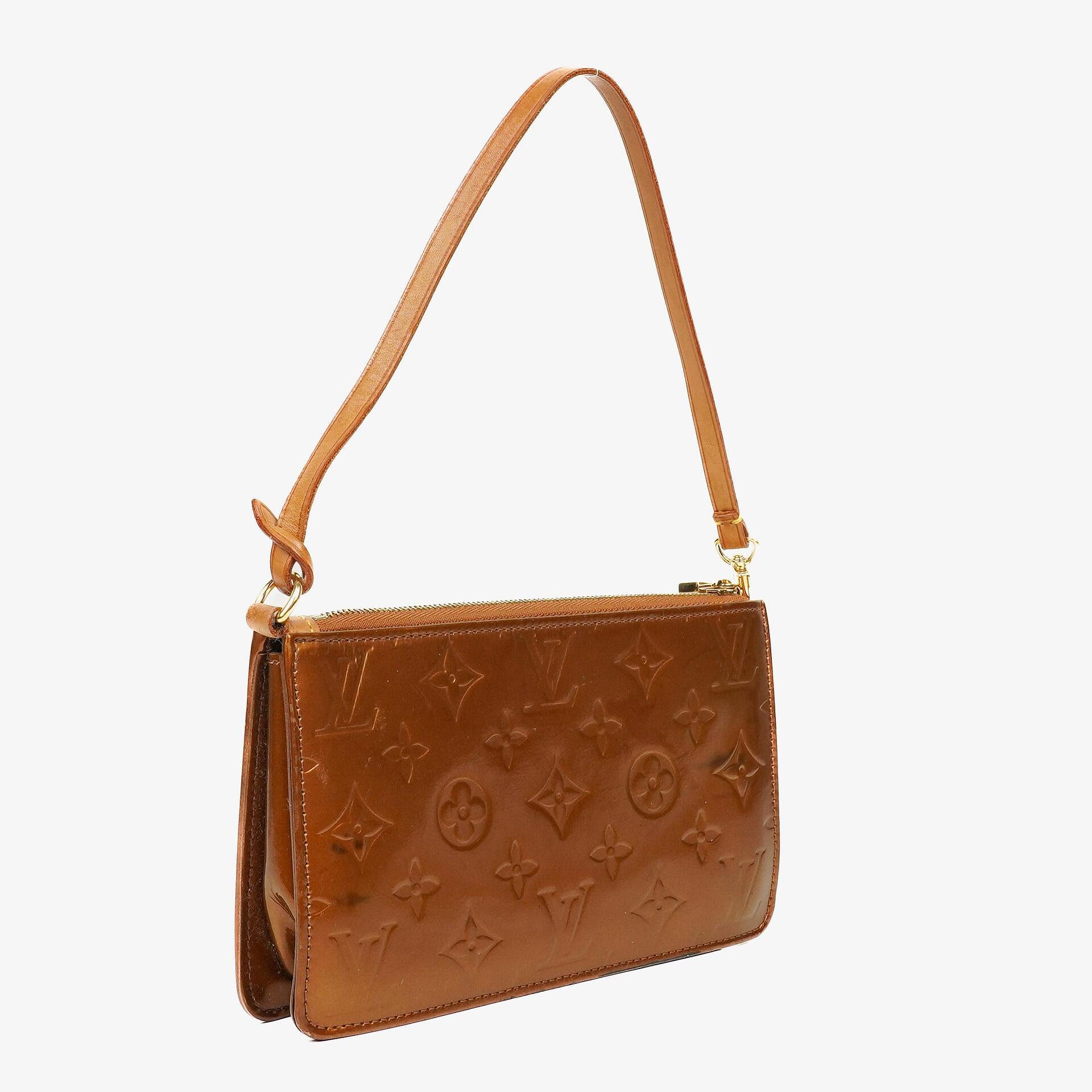 Louis Vuitton Lexington Brown Monogram Vernis Clutch Bag