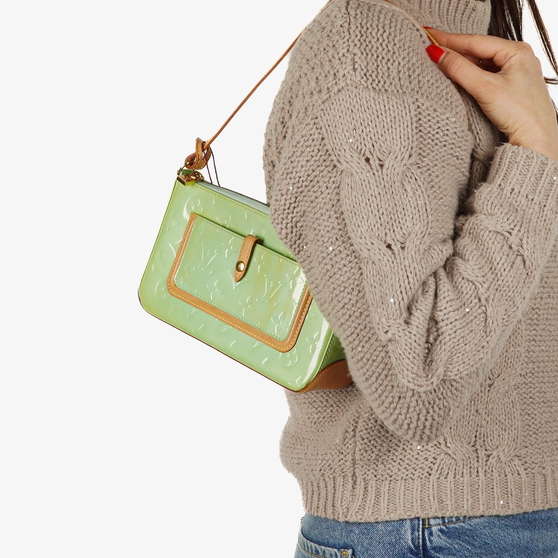 Louis Vuitton Mallory Square Monogram Peppermint Vernis Shouder Bag