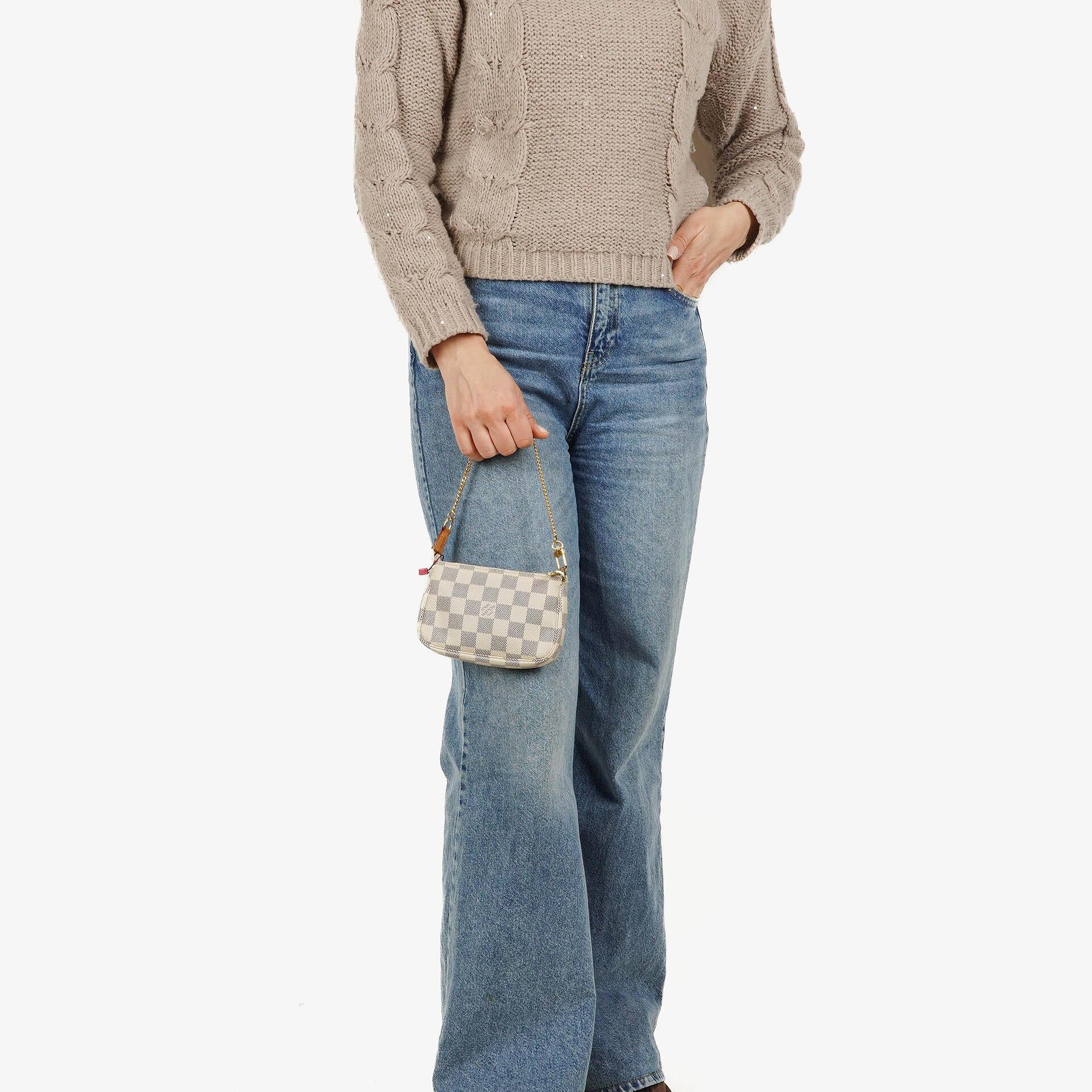 Louis Vuitton Mini Pochette Damier Azur Canvas