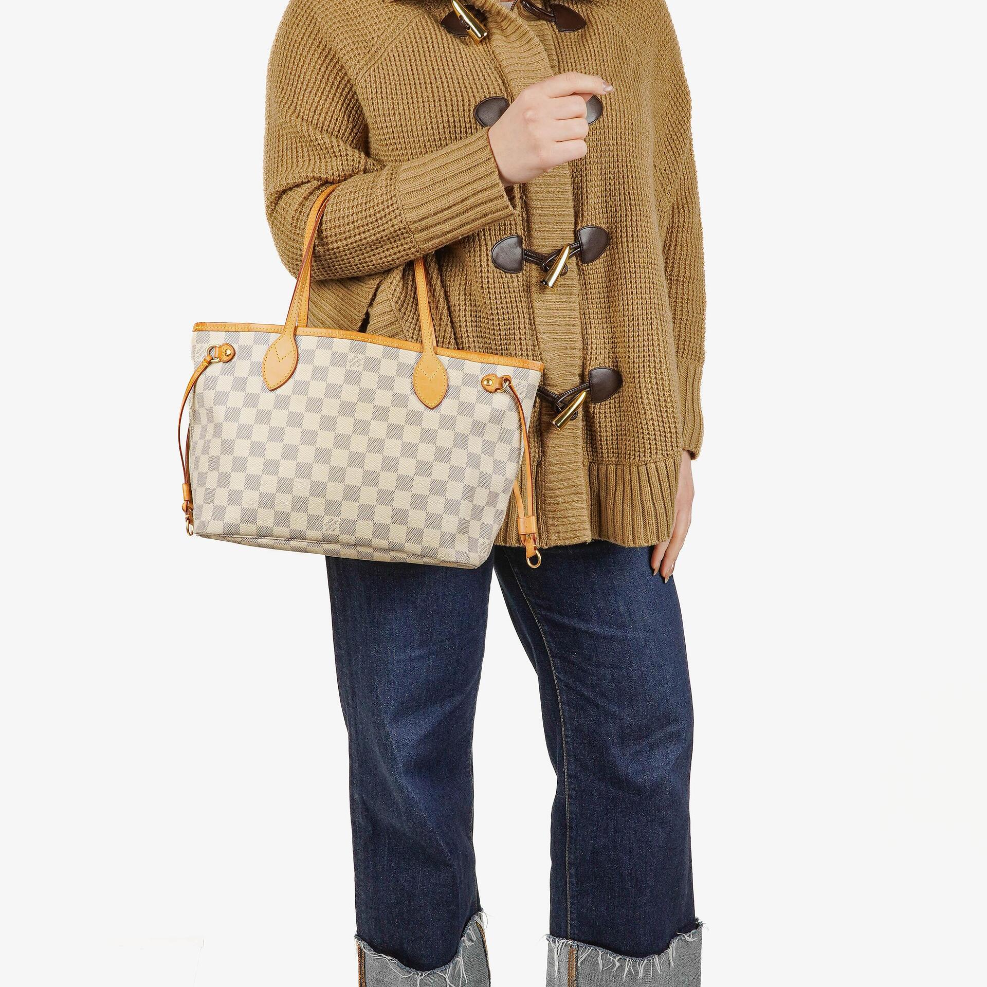 Louis Vuitton Neverfull PM Damier Azur Canvas Tote Bag