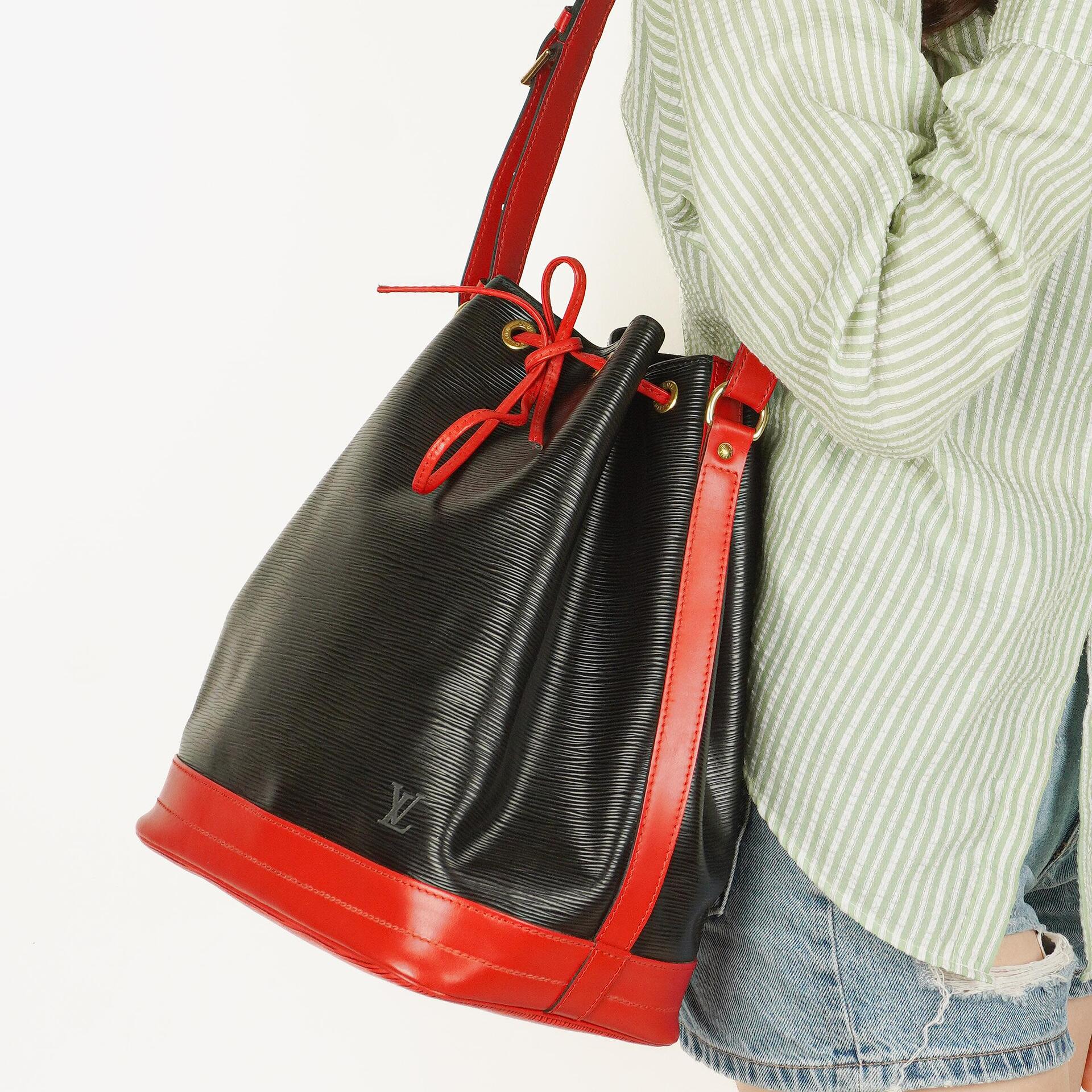 Louis Vuitton Noe Grande GM Bslck And Red EPI Leather Shoulder Bag