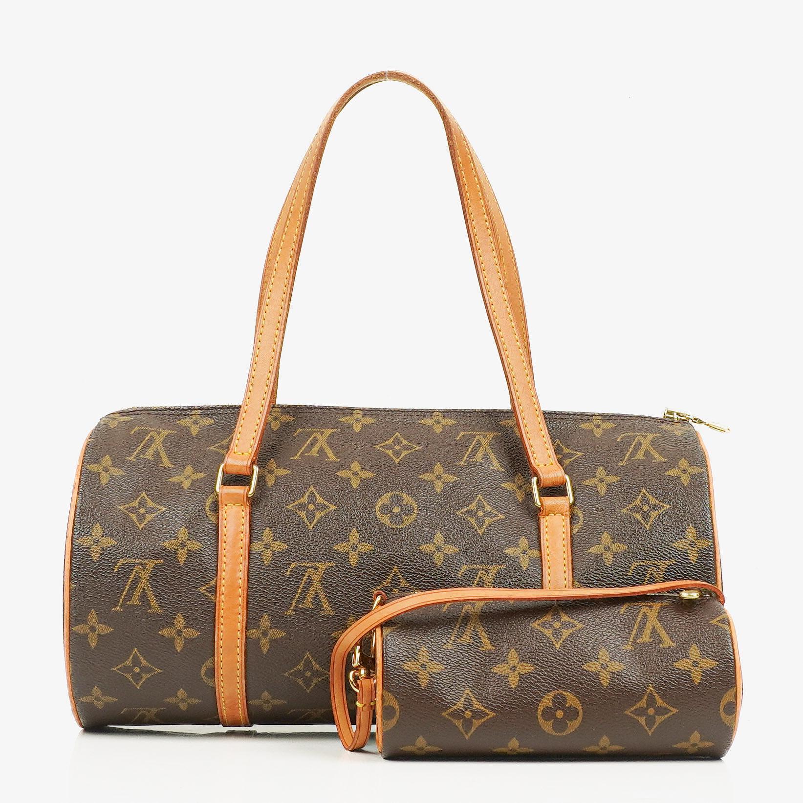 Louis Vuitton Papillon 30 Vintage Monogram Canvas Handbag With Mini Papillon Pochette
