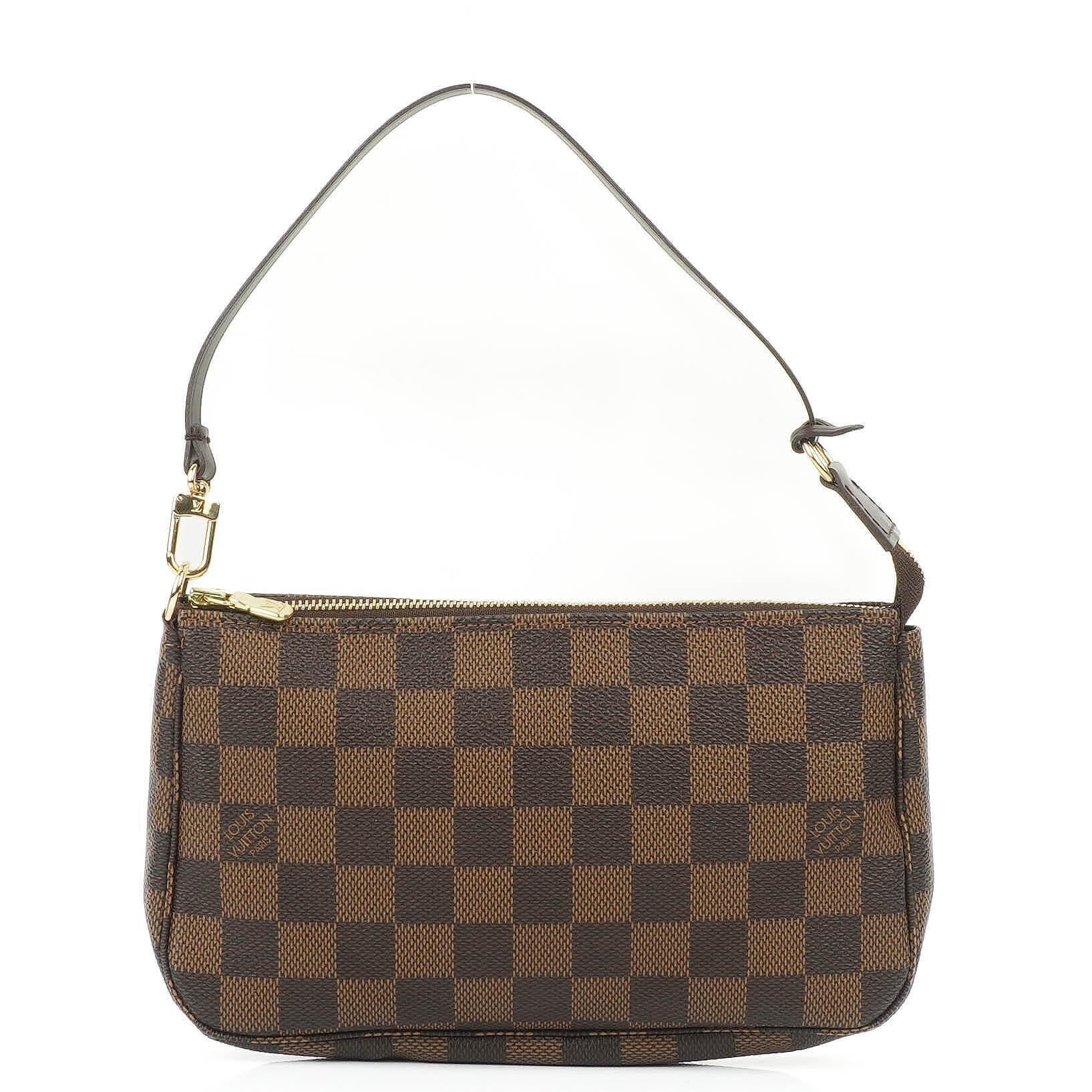 Louis Vuitton Pochette Accessoire Damier Ebebe Canvas Clutch Handbag