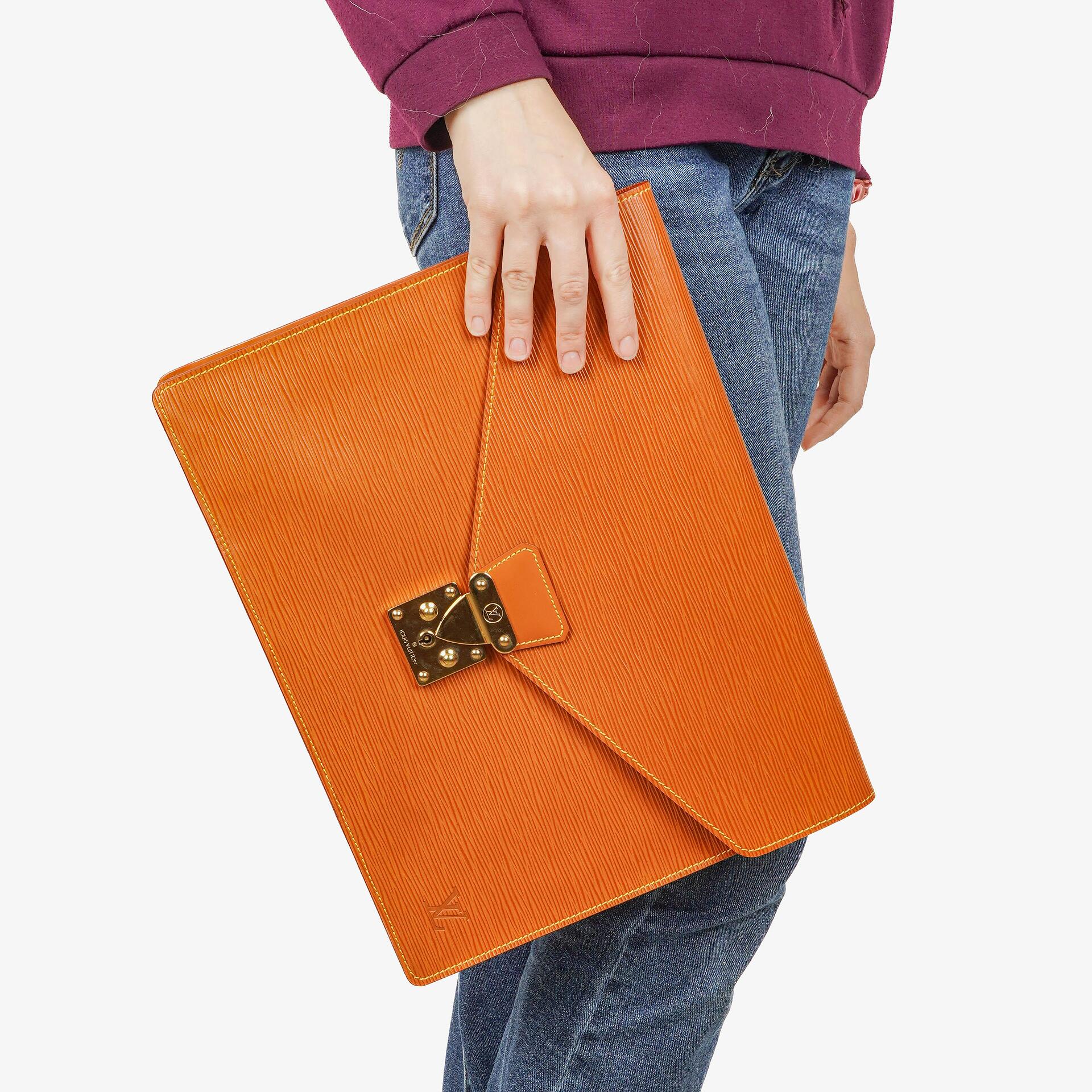 Louis Vuitton Pochette Documents In Cognac EPI Leather