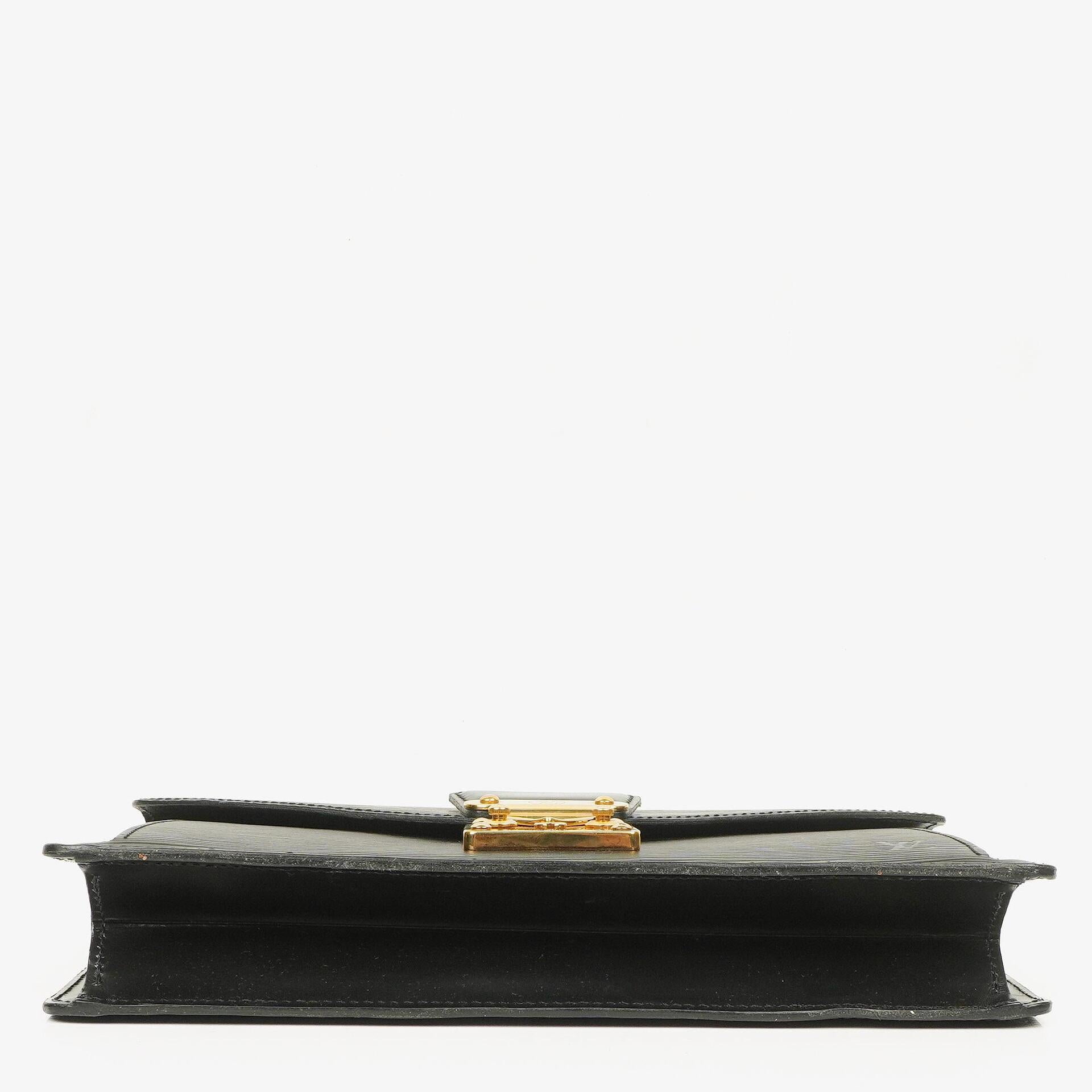 Louis Vuitton Pochette Sellier Dragonne Black Epi Clutch