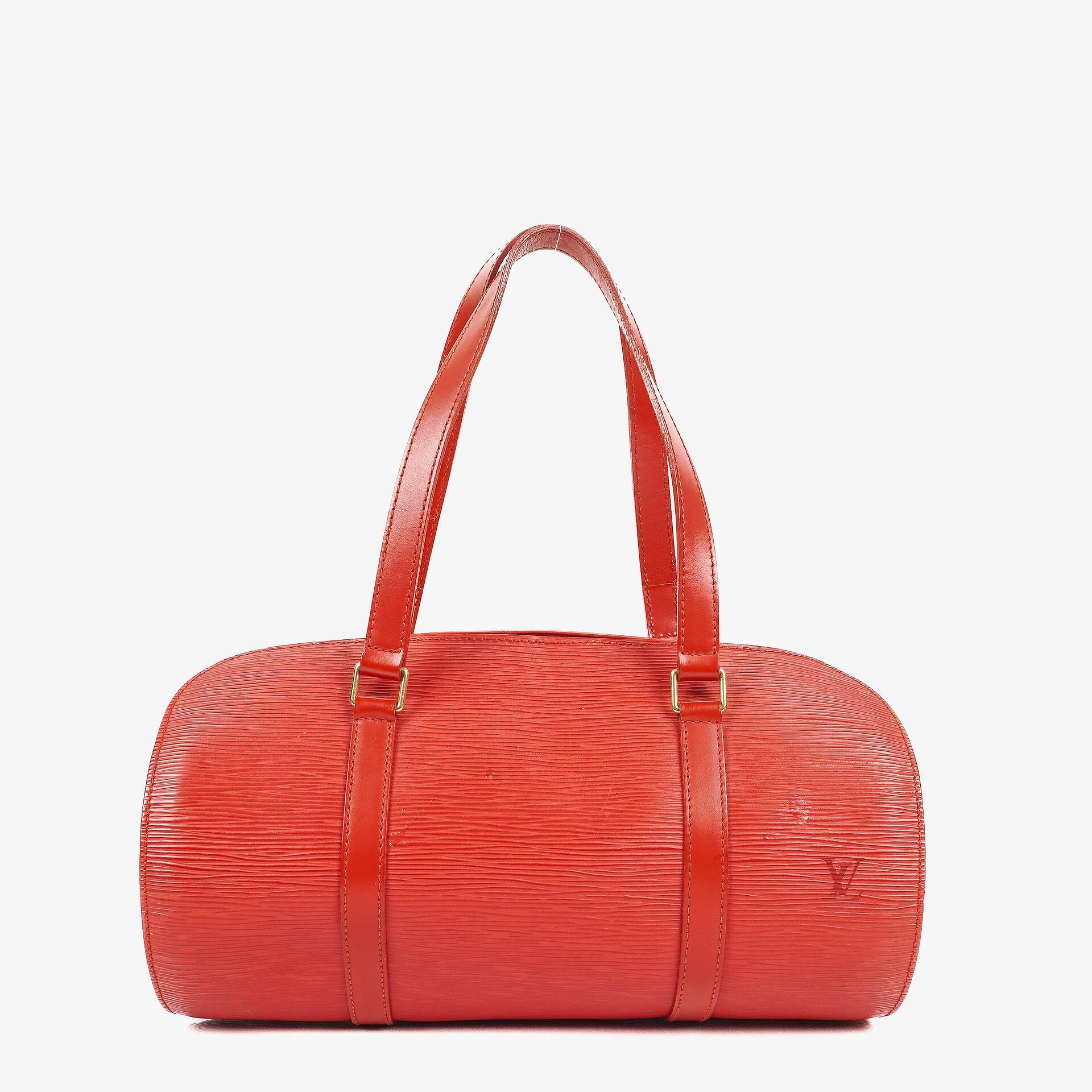 Louis Vuitton Soufflot Handbag In Red Epi Leather