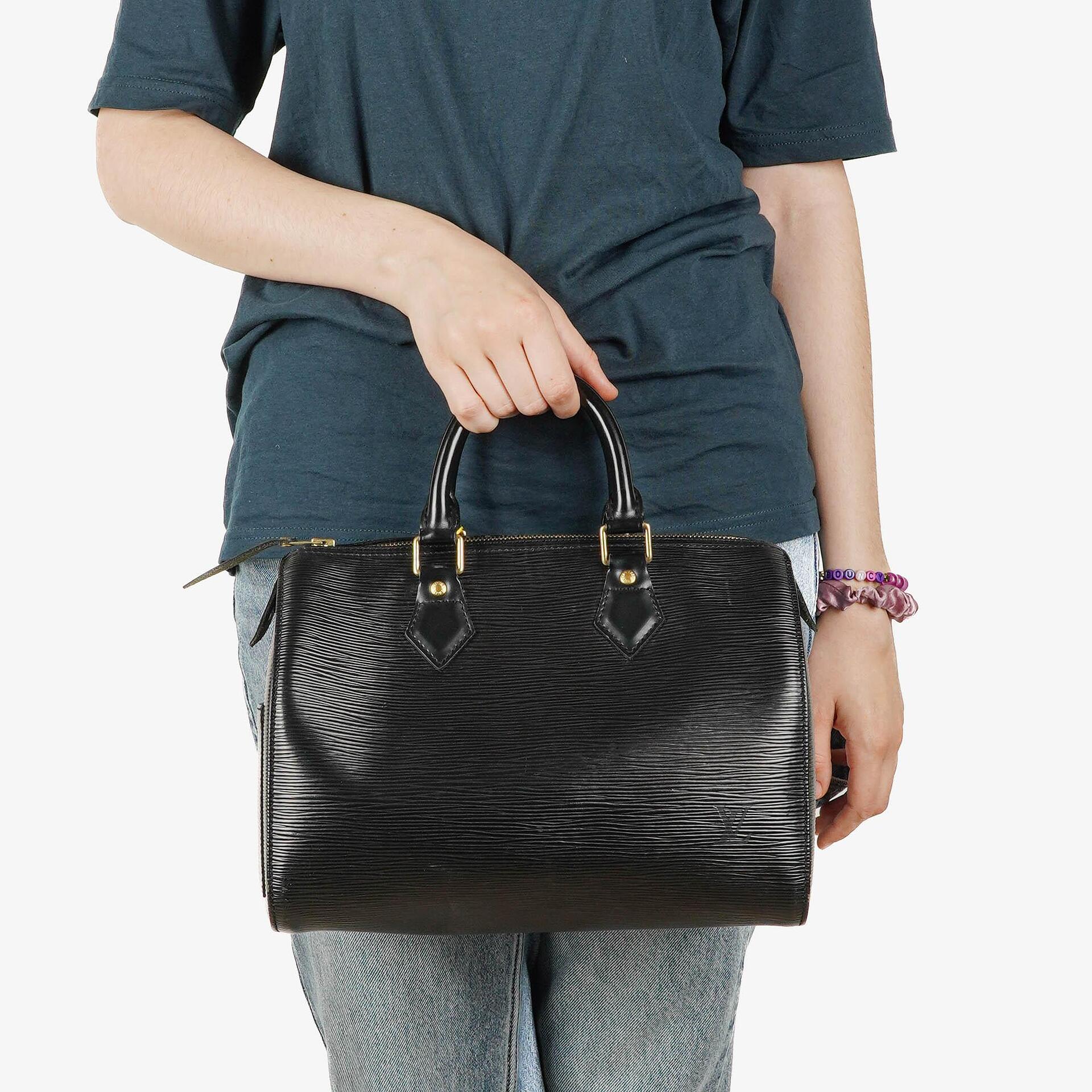 Louis Vuitton Speedy 25 Black EPI Leather Handbag