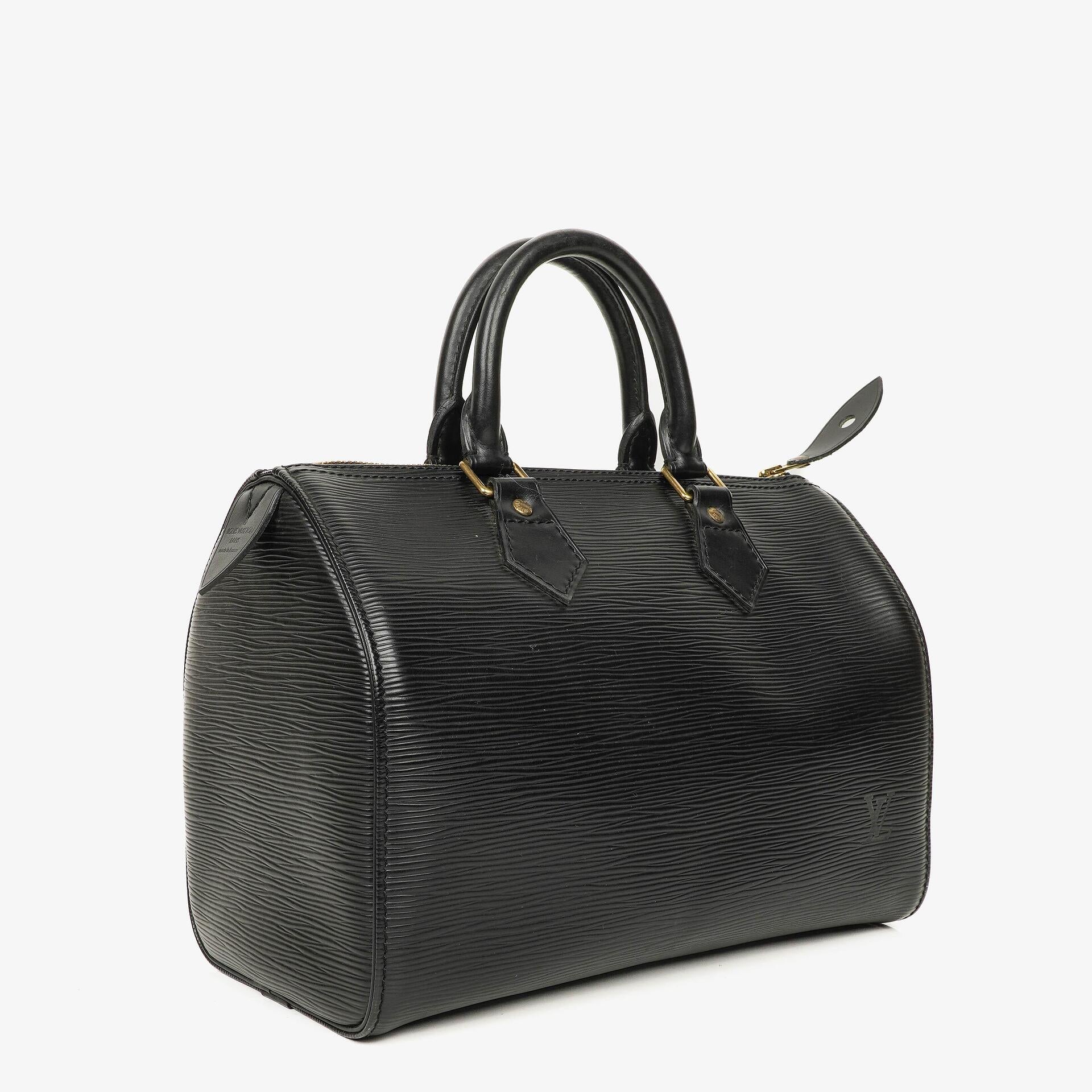 Louis Vuitton Speedy 25 Black EPI Leather Handbag