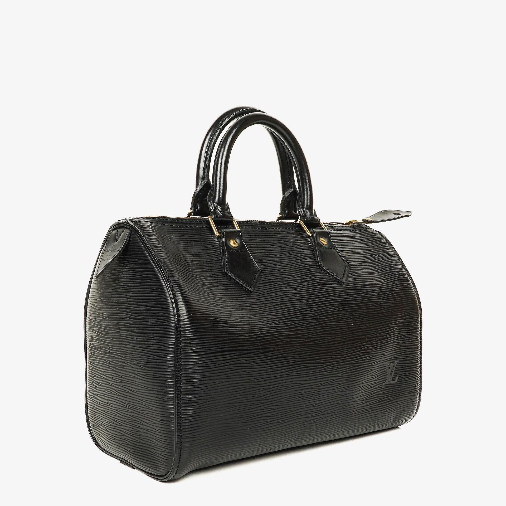 Louis Vuitton Speedy 25 Black EPI Leather Handbag