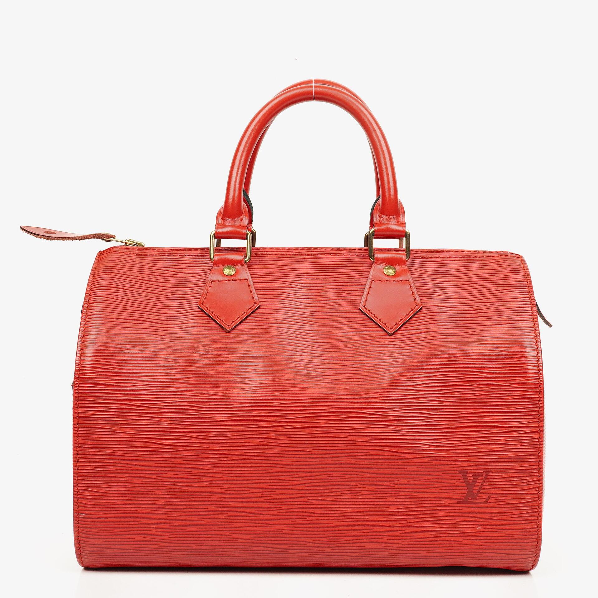 Louis Vuitton Speedy 25 Red EPI Leather Handbag