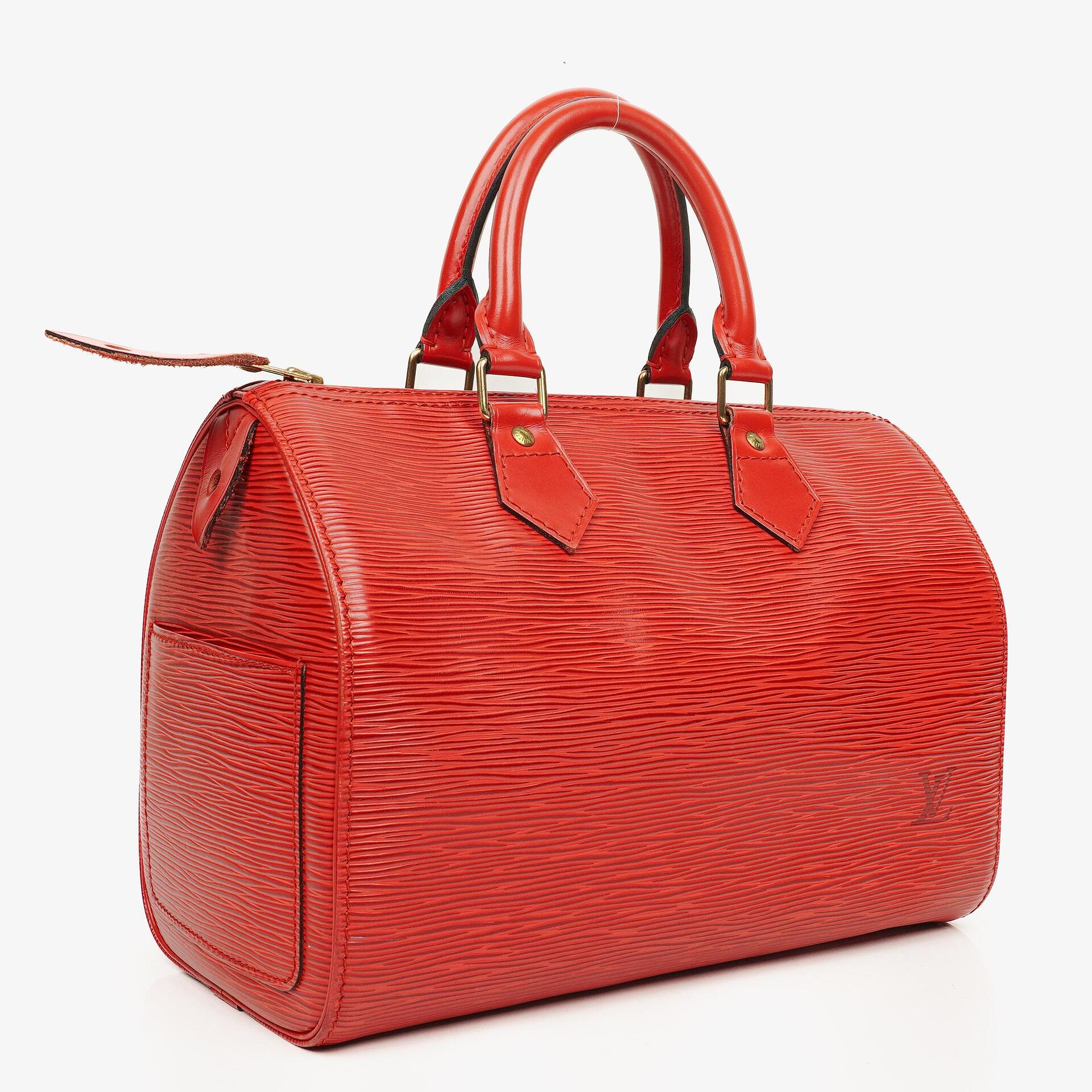 Louis Vuitton Speedy 25 Red EPI Leather Handbag