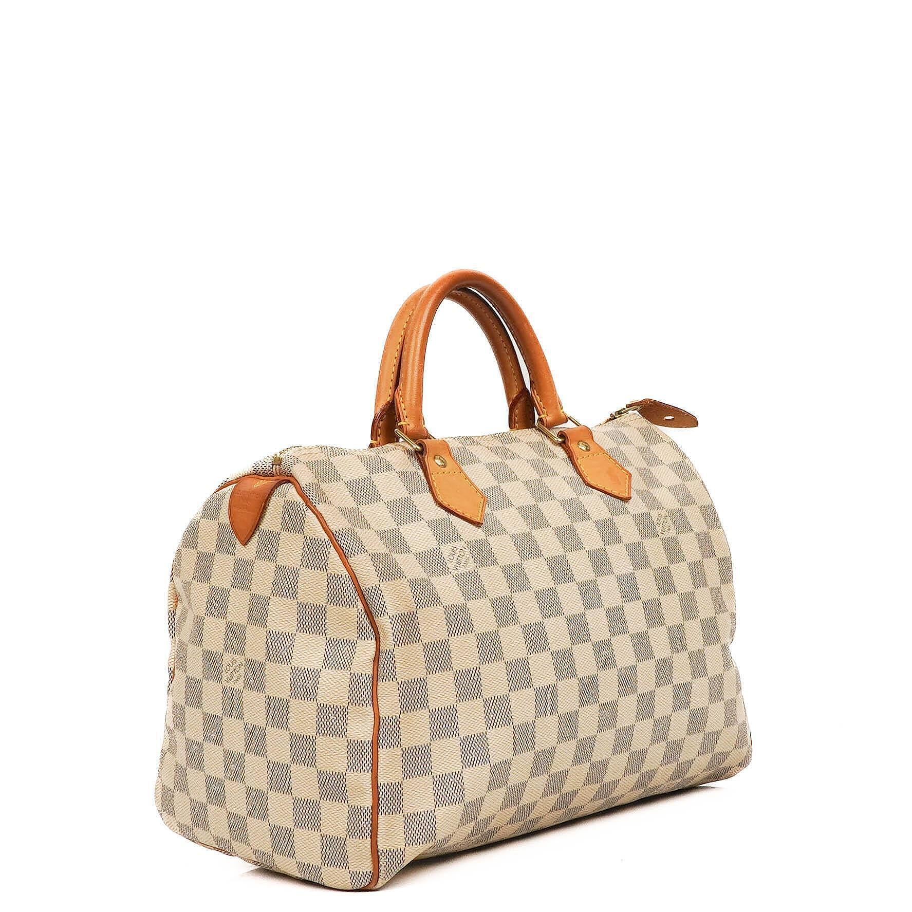 Louis Vuitton Speedy 30 Damier Azur Canvas Handbag