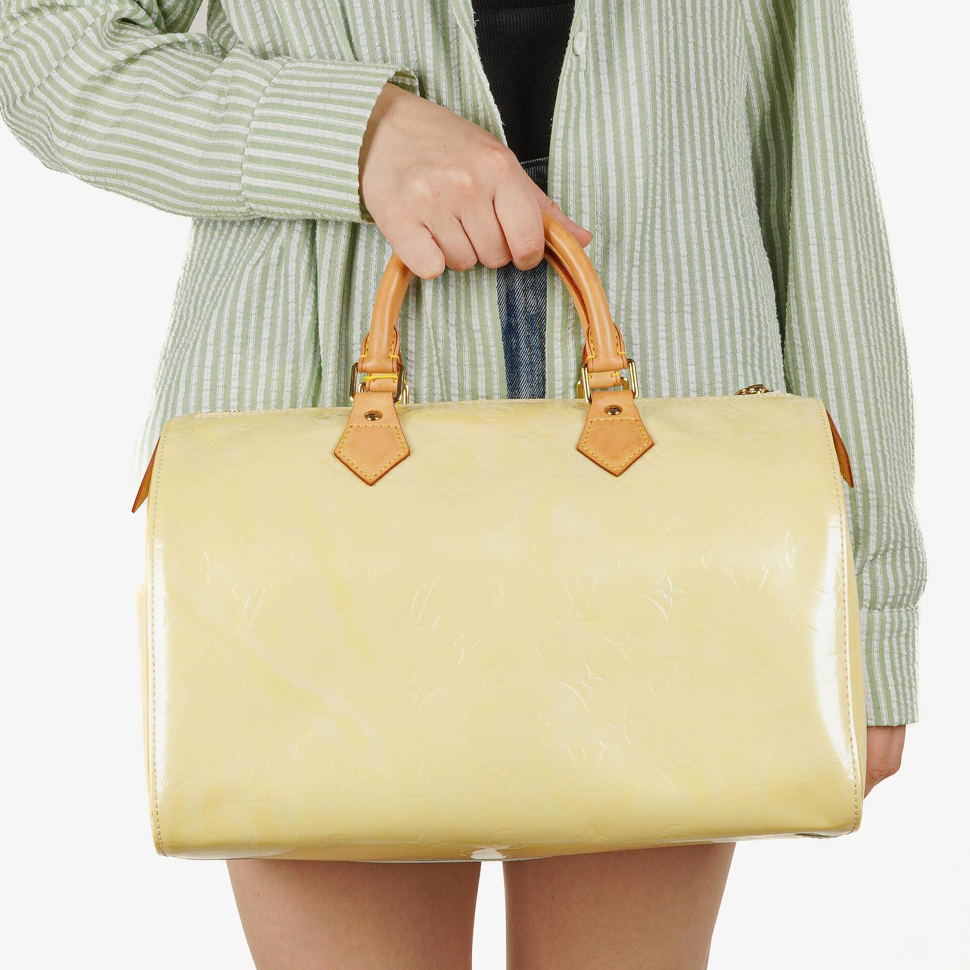 Louis Vuitton Speedy 30 Perle Monogram Vernis Handbag