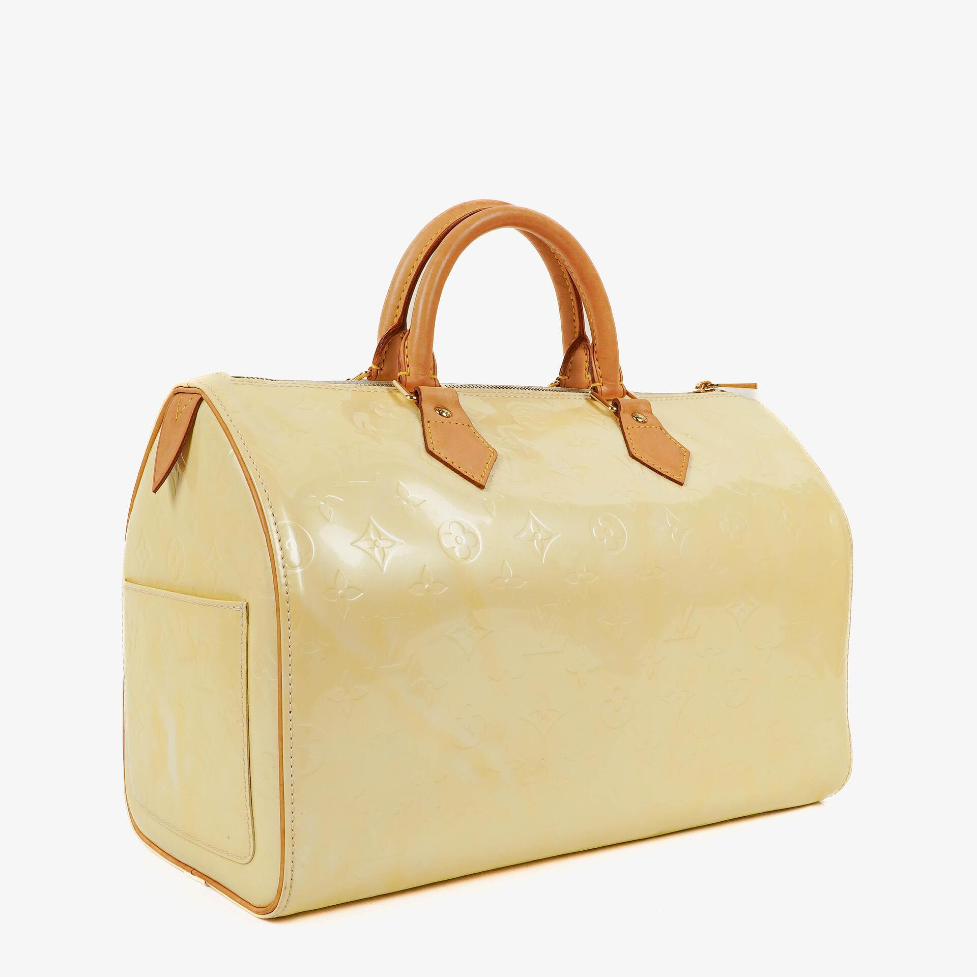 Louis Vuitton Speedy 30 Perle Monogram Vernis Handbag