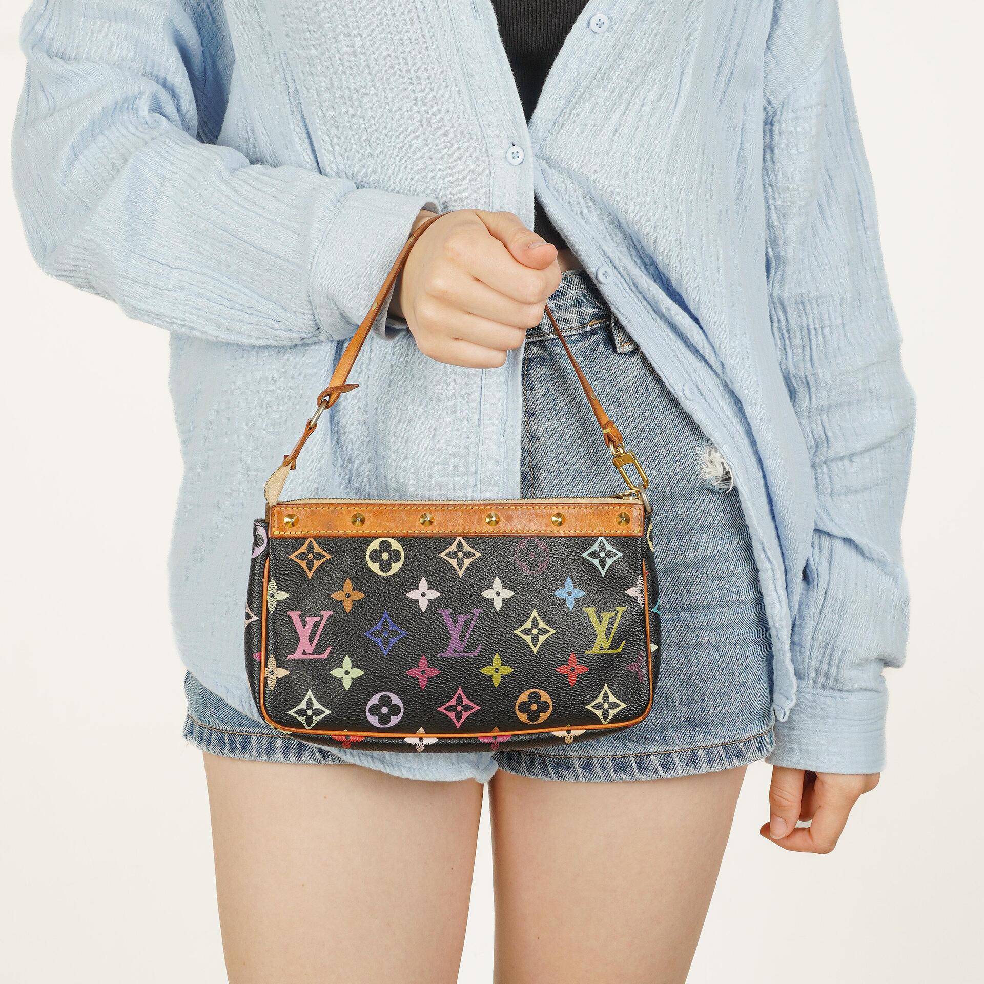 Louis Vuitton Takashi Murakami Pochette Accessoire Multicolor Clutch Handbag