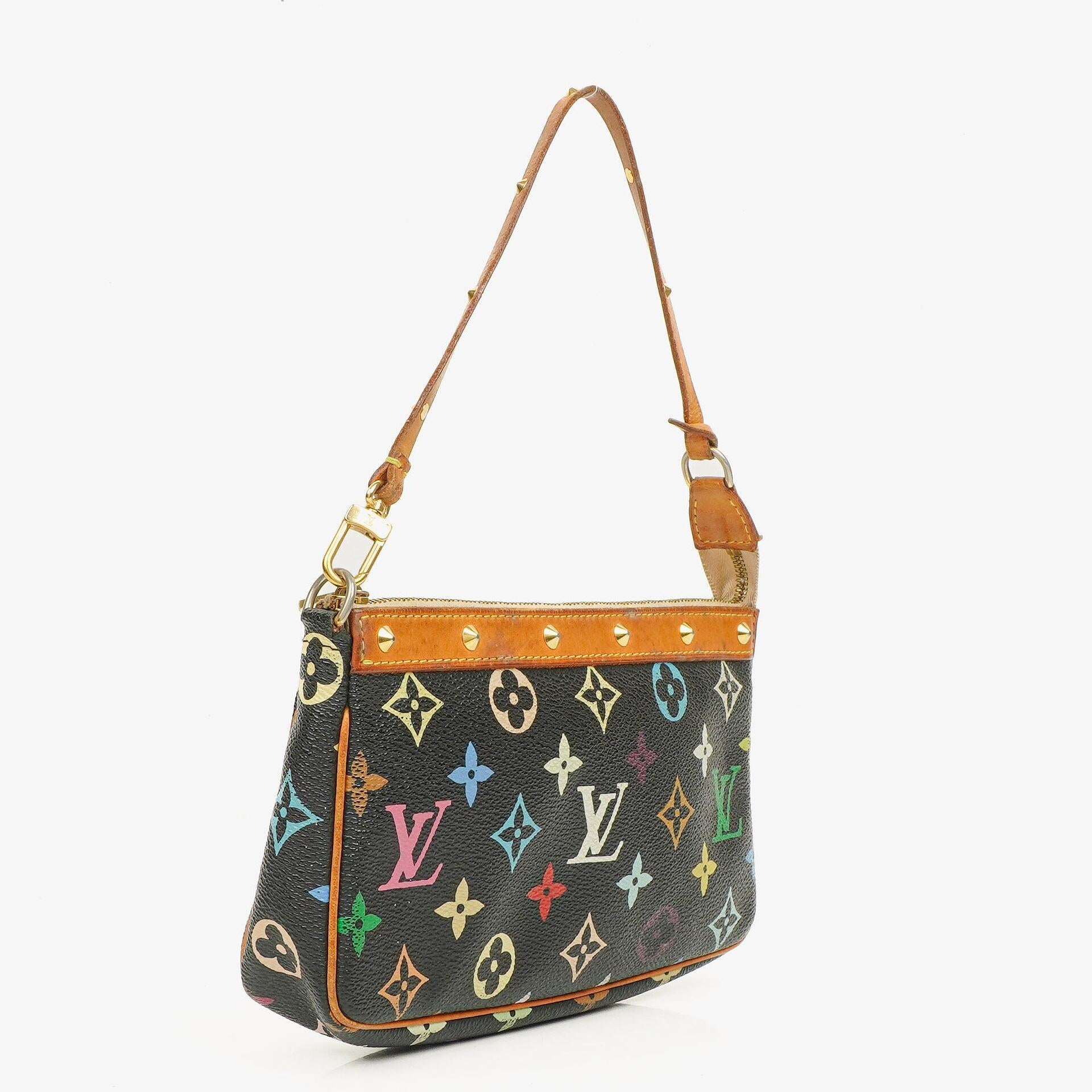Louis Vuitton Takashi Murakami Pochette Accessoire Multicolor Clutch Handbag