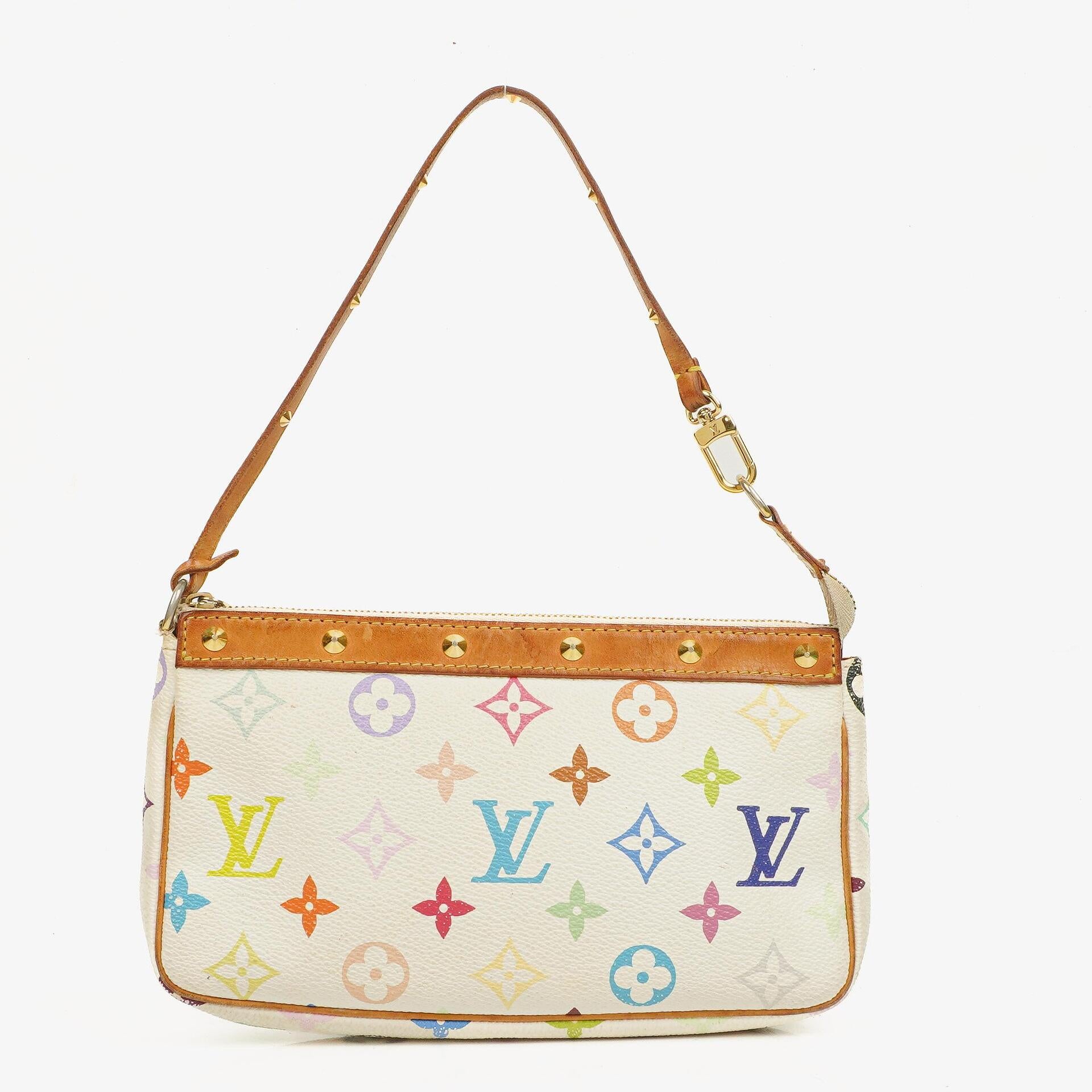 Louis Vuitton Takashi Murakami Pochette Accessoire Multicolor Clutch Handbag