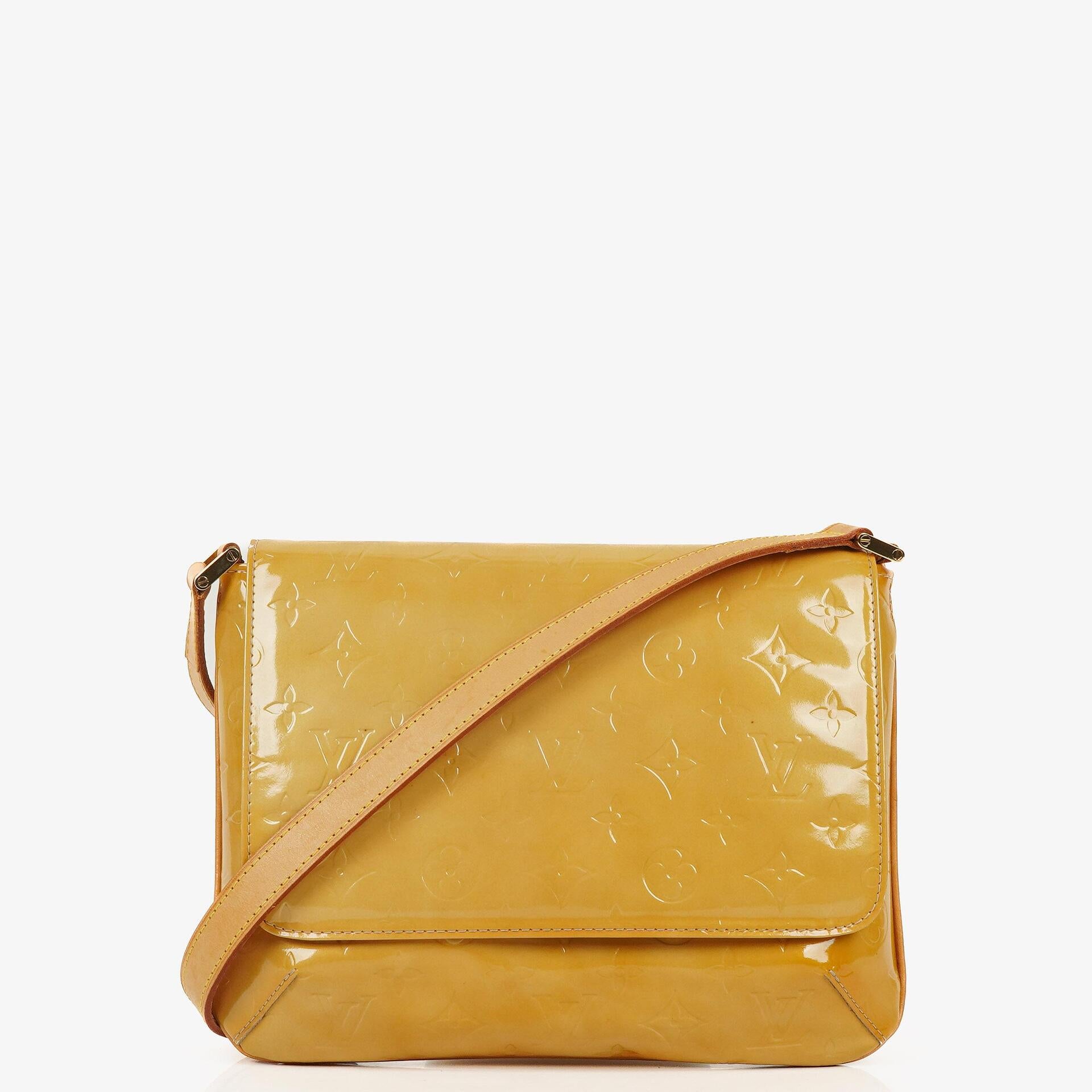 Louis Vuitton Thompson Yellow Monogram Vernis Leather Shoulder Bag