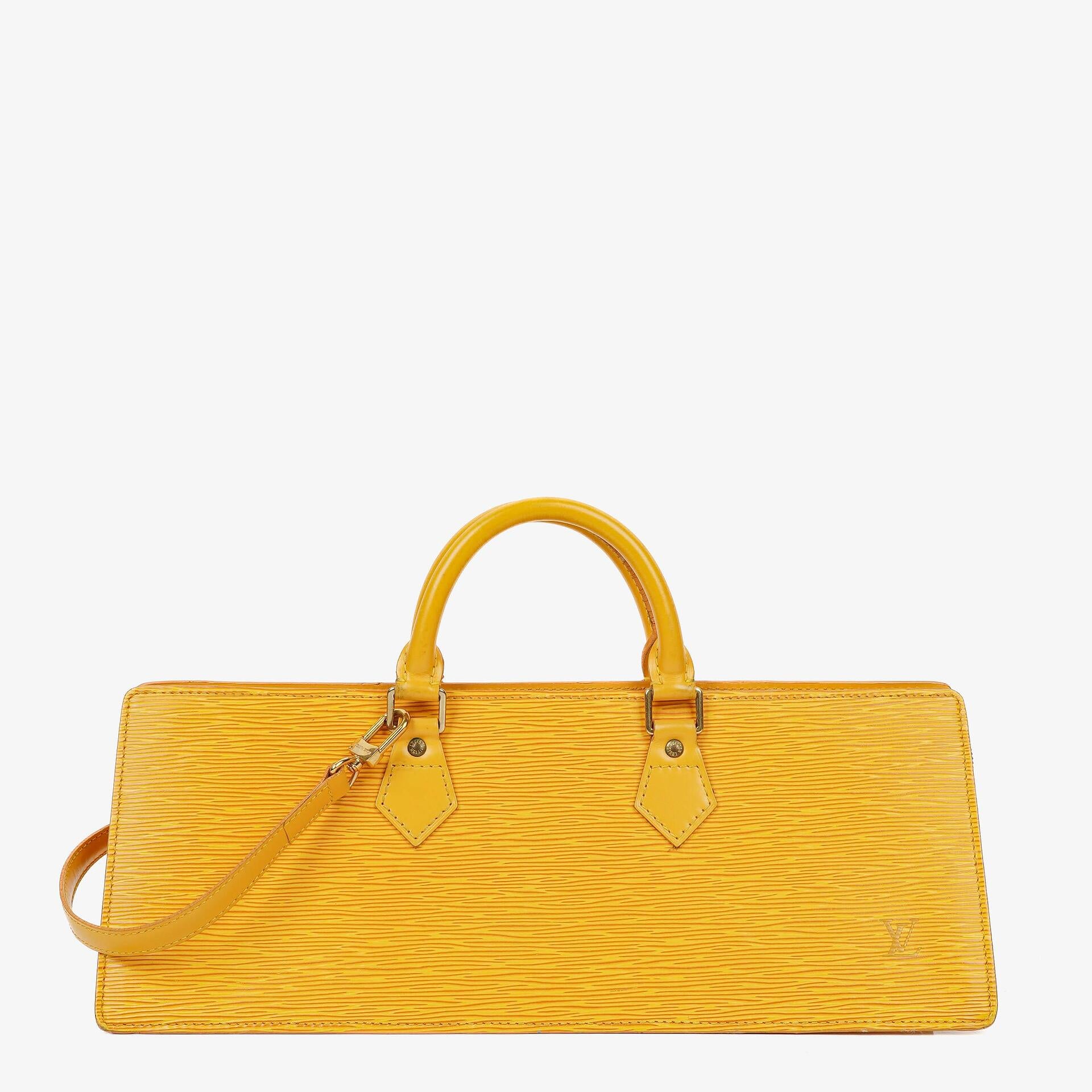 Louis Vuitton Triangle Yellow EPI Leather Handbag
