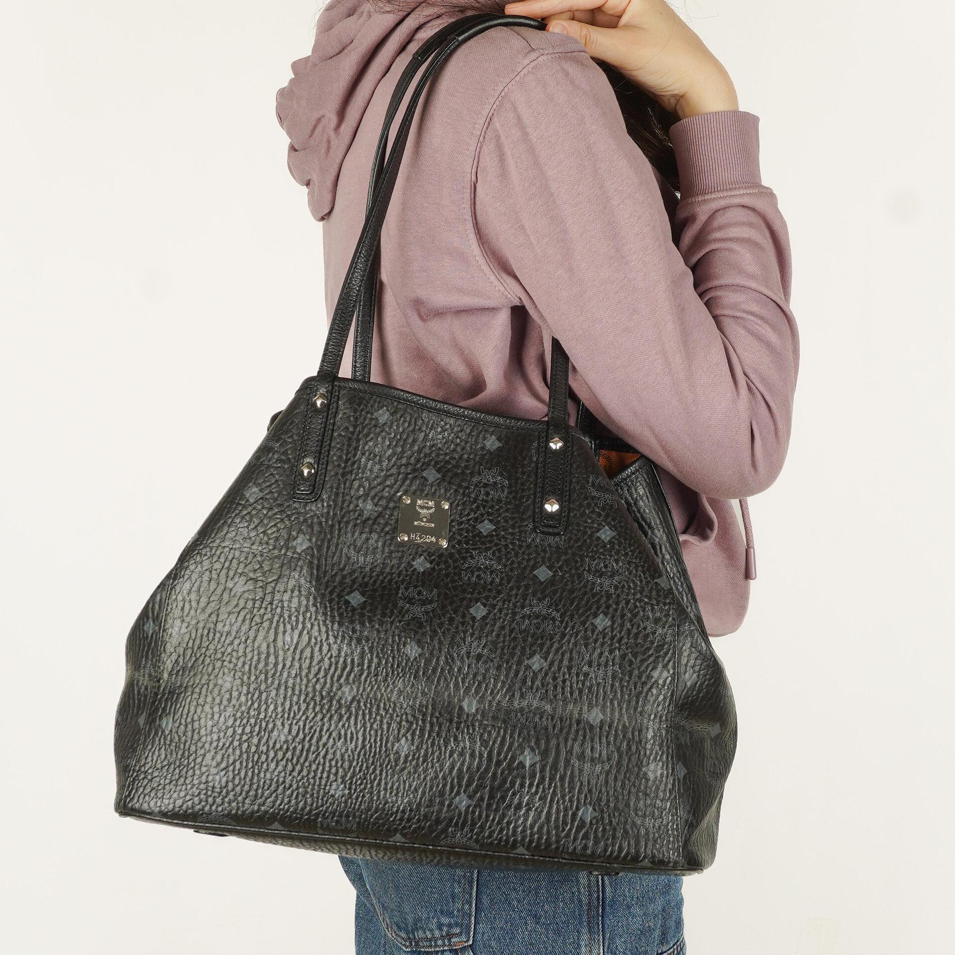 MCM Visetos Large Liz Reversible Shopper Tote Bag