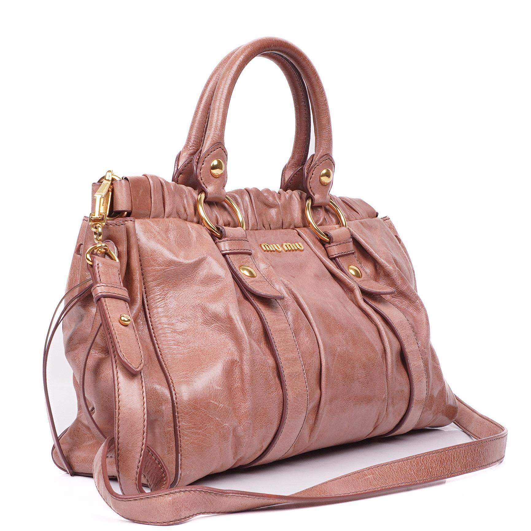 Miu Miu Vitello Shine Satchel Bag