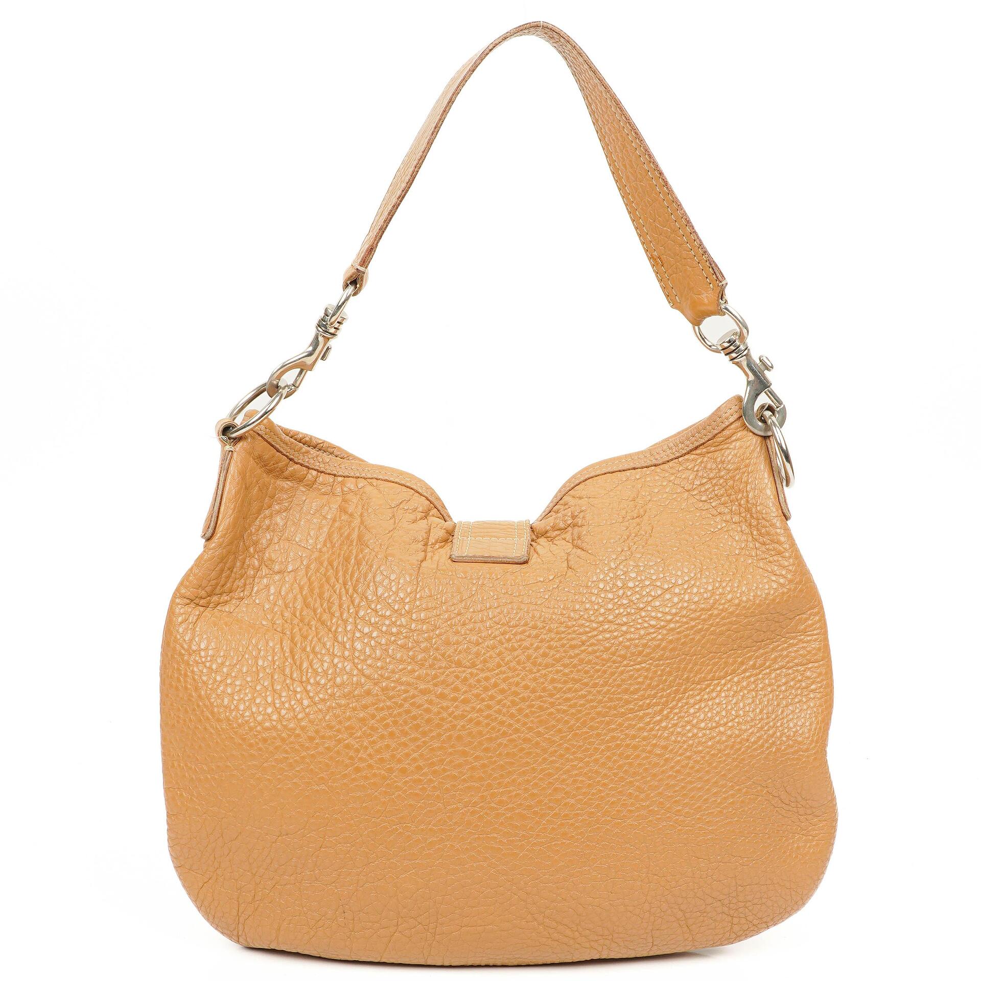 Miu Miu Brown Grained Leather Hobo Shoulder Bag