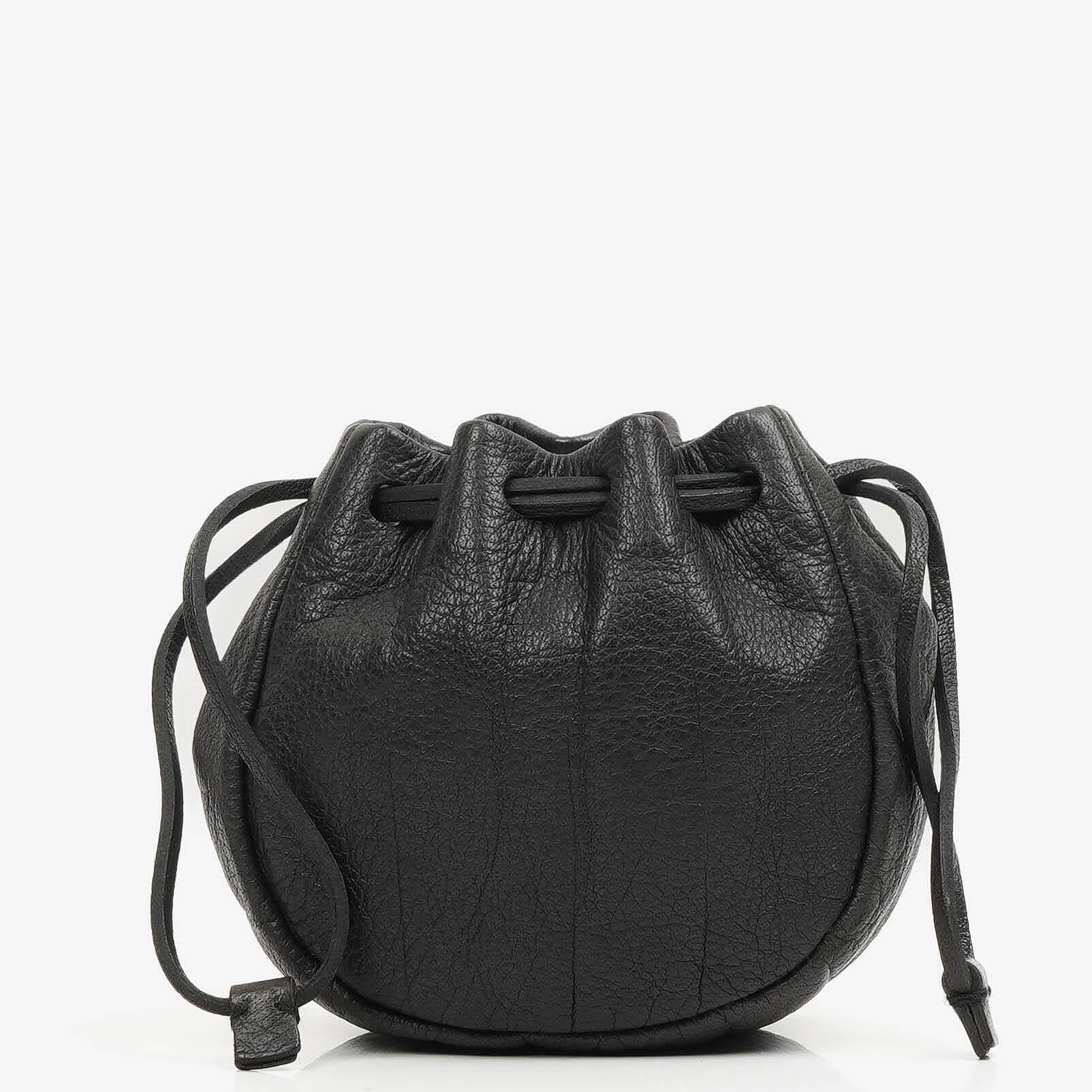 Miu Miu Drawstring Black Nero Leather Wallet Portafoglio