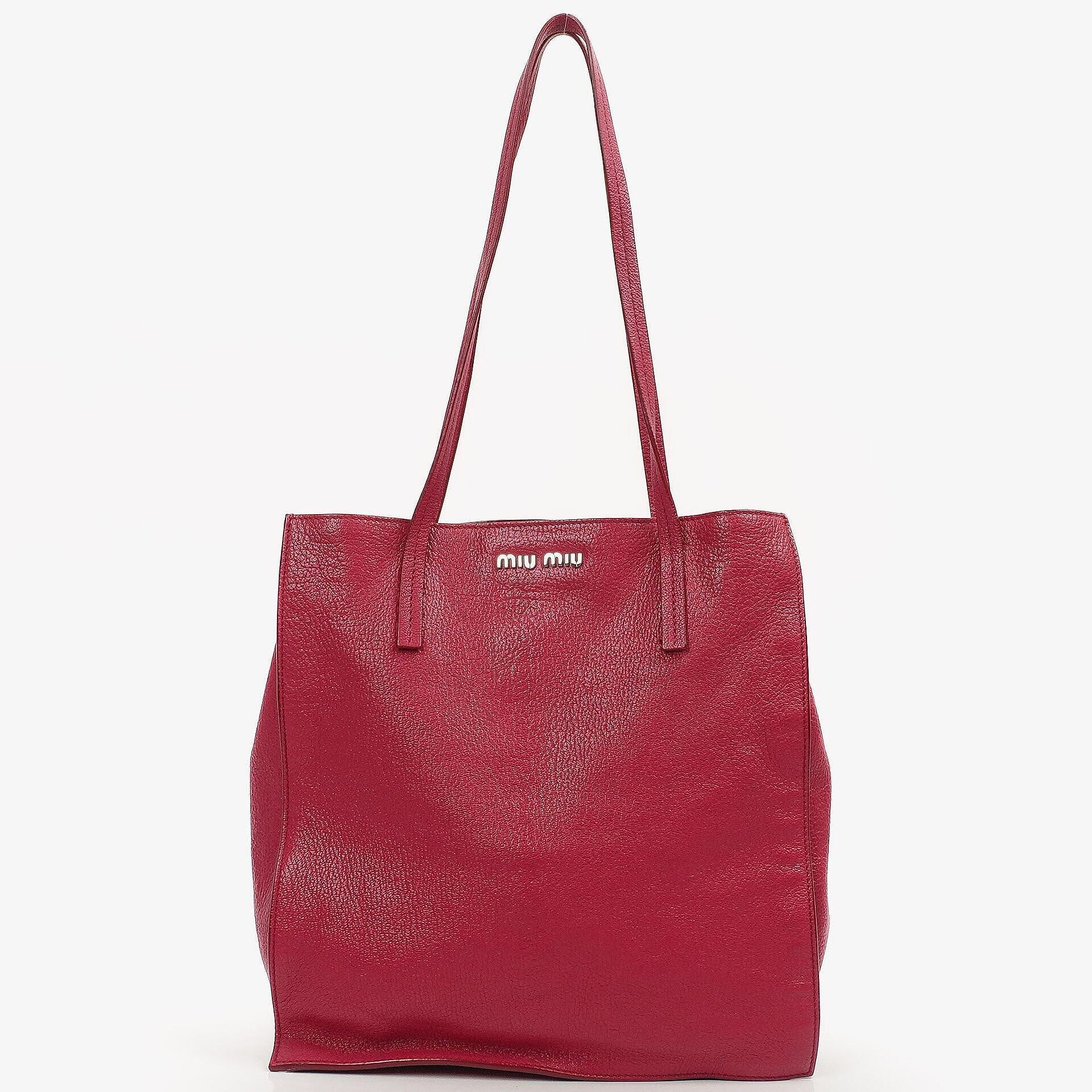 Miu Miu Madras Goatskin Peonia Tote Bag