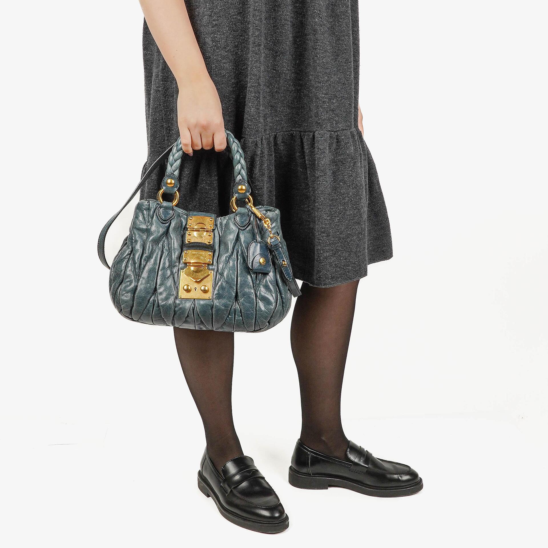 Miu Miu Matelasse Leather Tote Bag