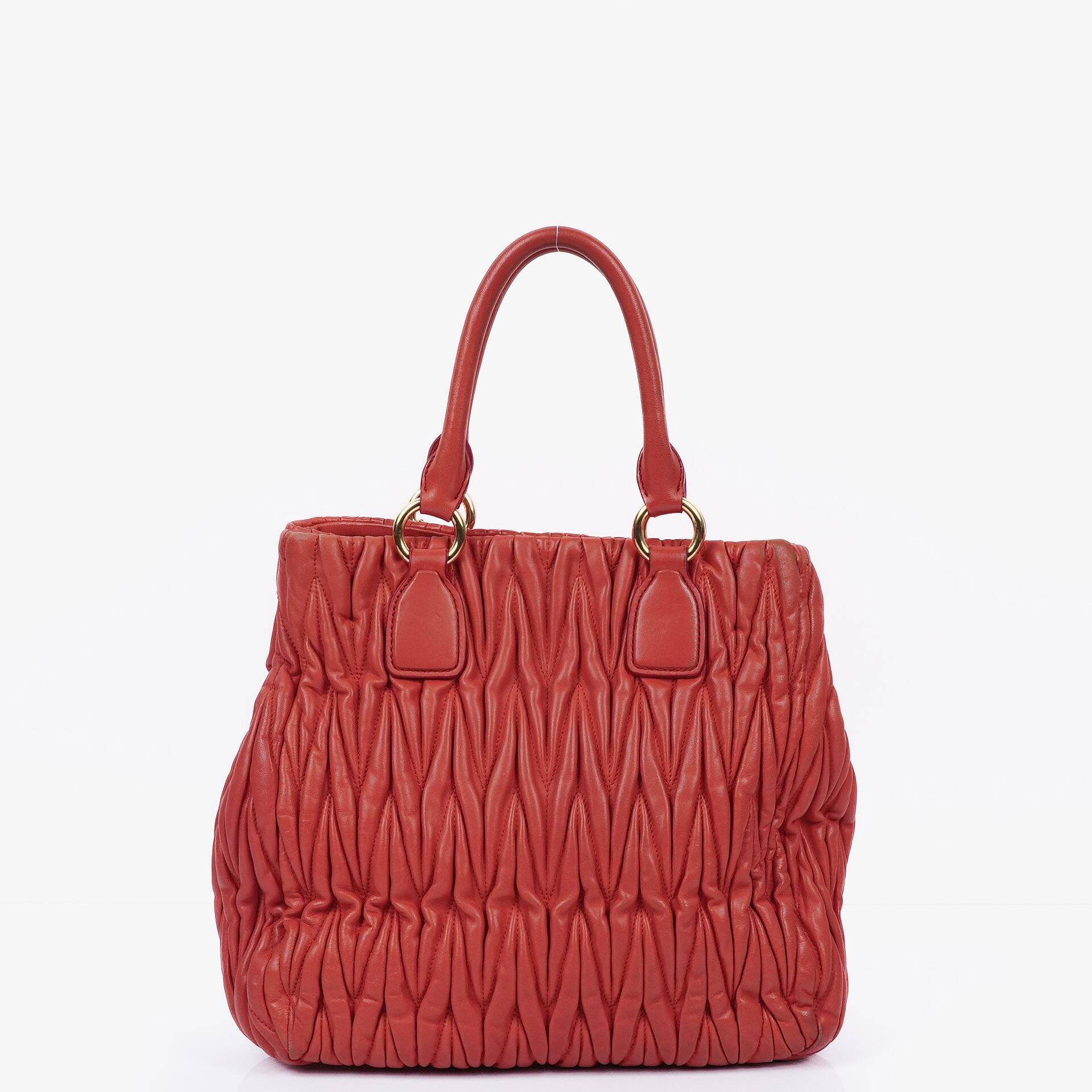 Miu Miu Matelasse Pink Leather Satchel Bag
