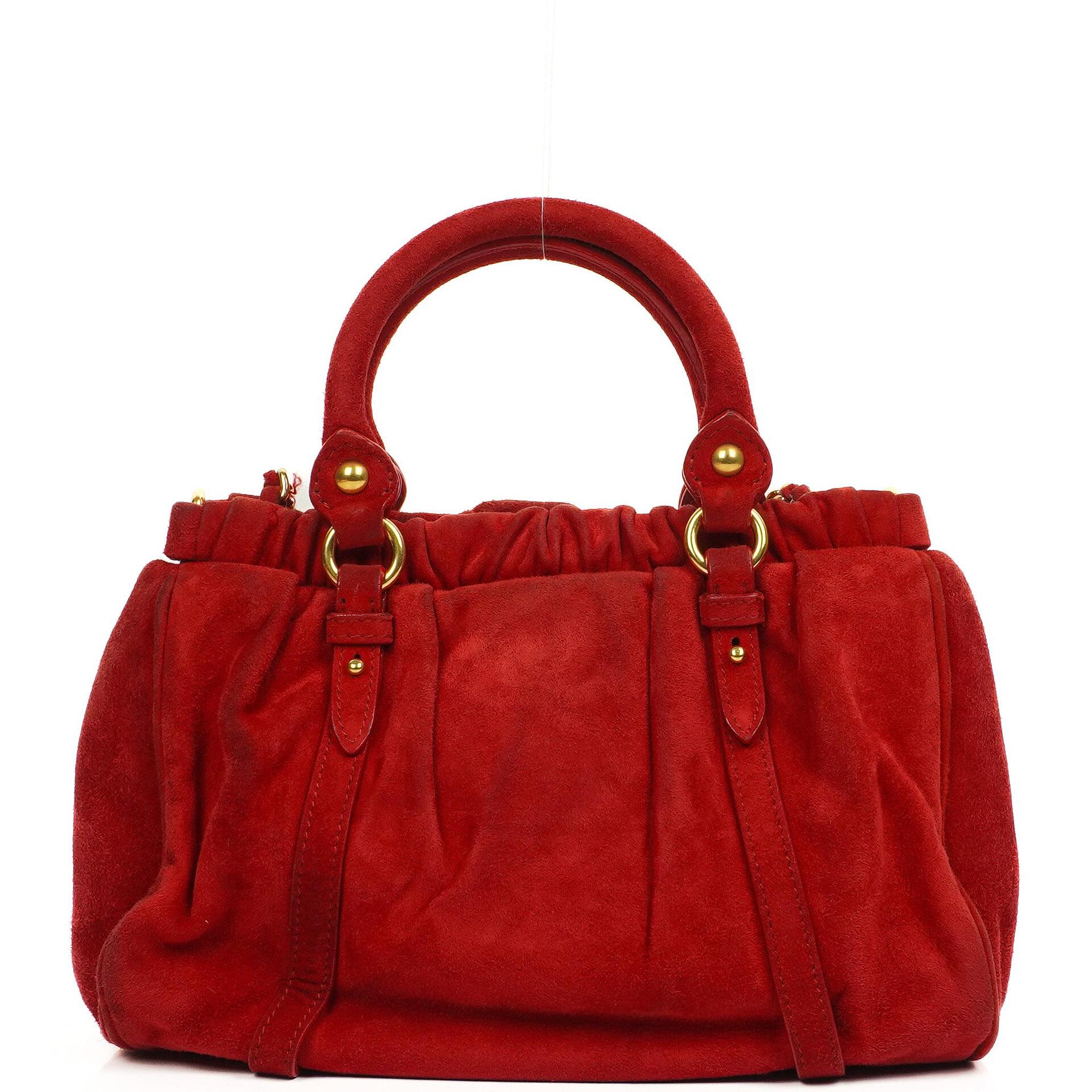 Miu Miu Rosso Camoscio Small Satchel Bag