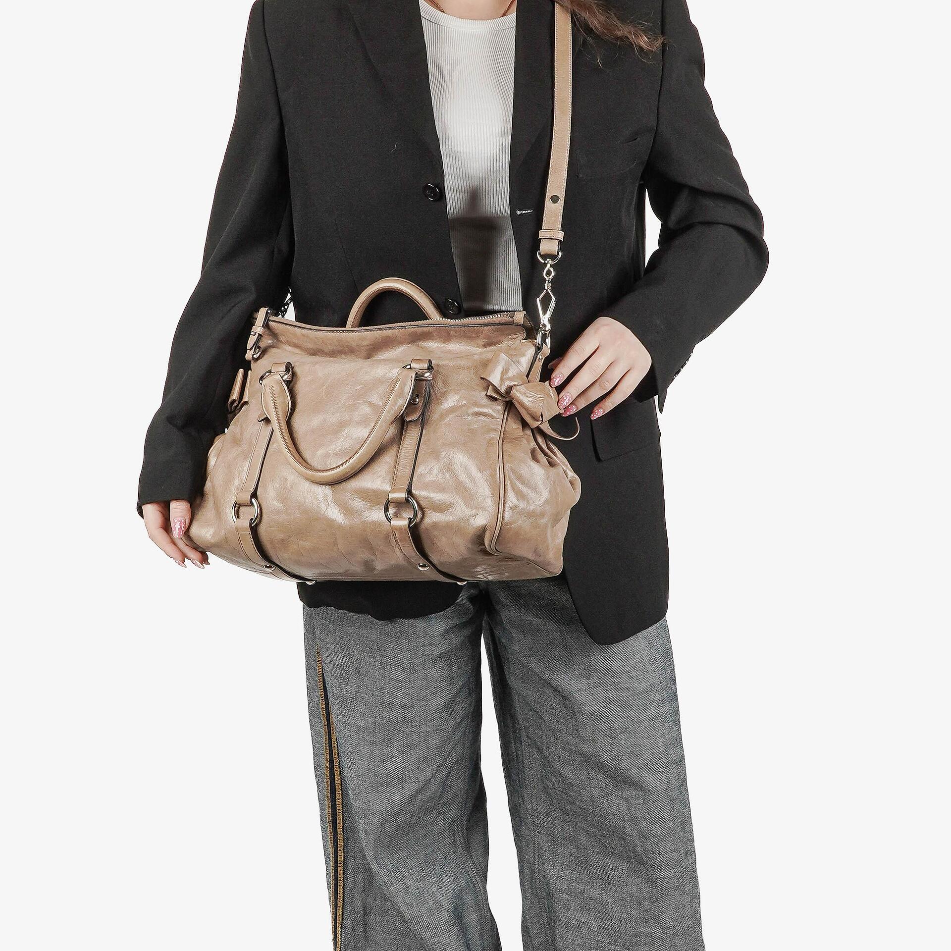 Miu Miu Vitello Bow Satchel Bag