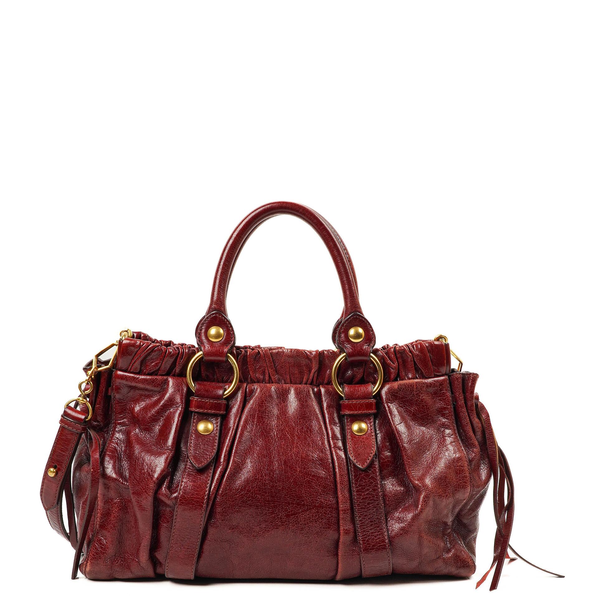 Miu Miu Vitello Lux Amaranto Satchel Bag