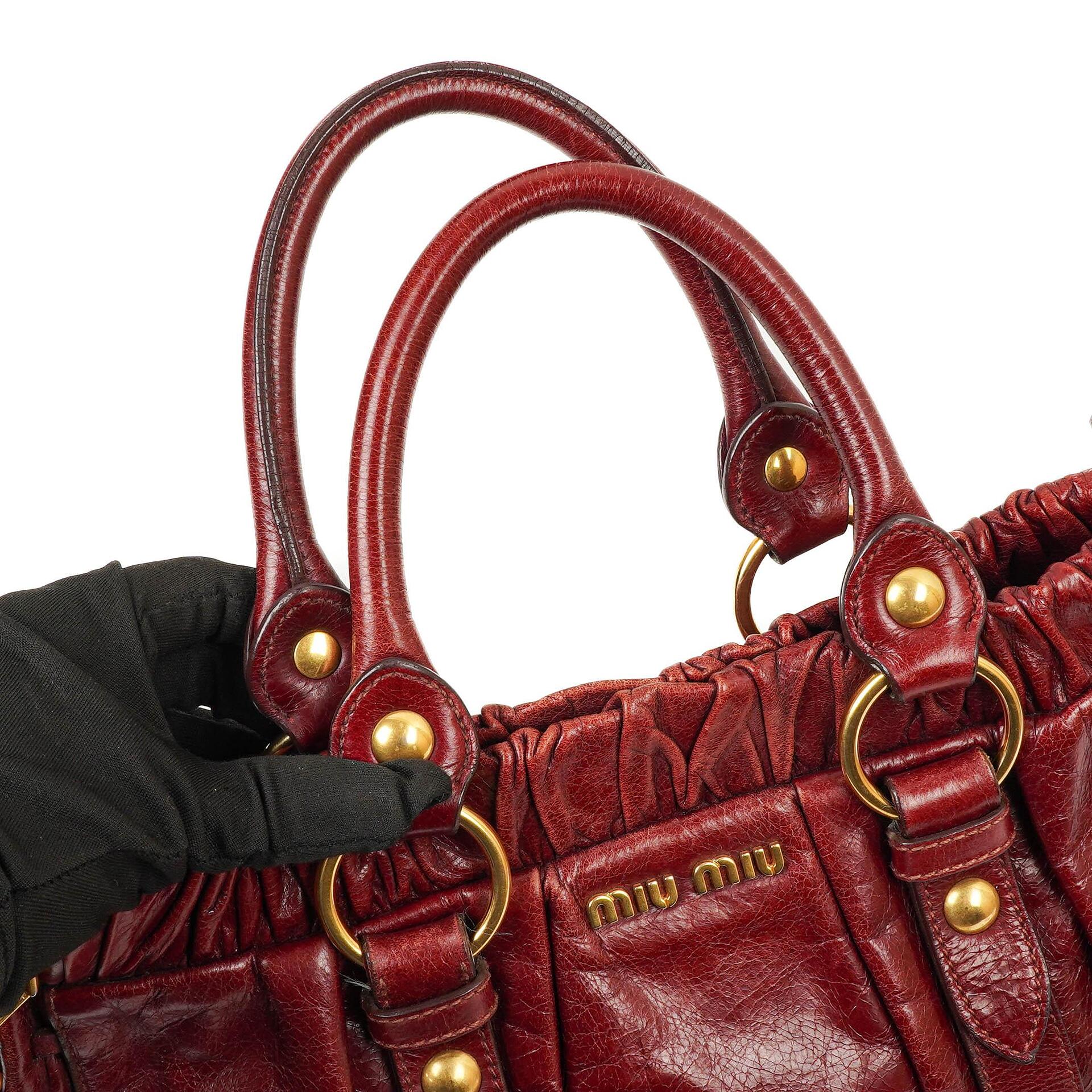 Miu Miu Vitello Lux Amaranto Satchel Bag