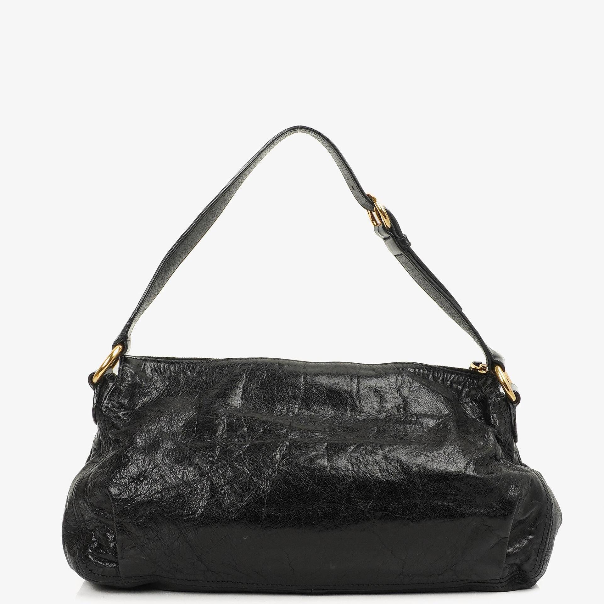 Miu Miu Vitello Lux Black Satchel Bag