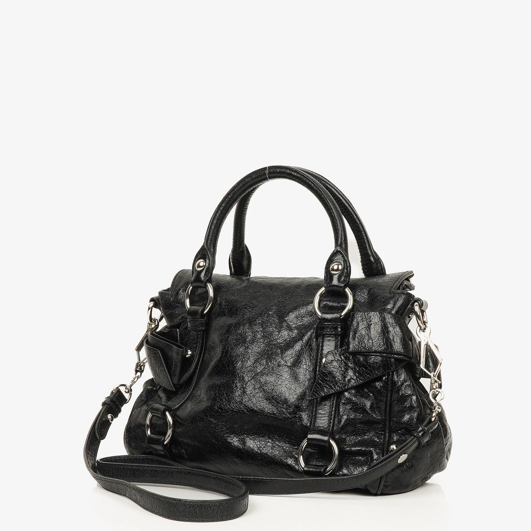 Miu Miu Vitello Lux Black Small Bow Satchel Bag