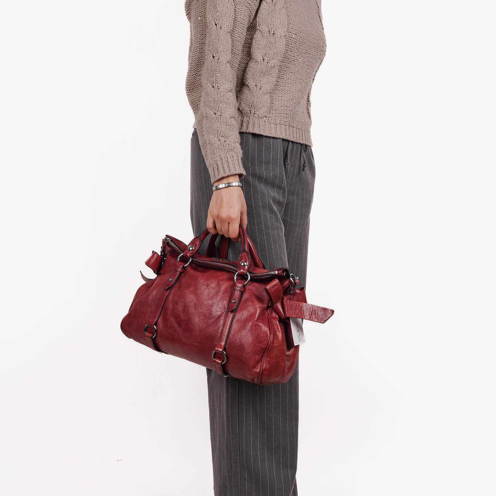 Miu Miu Vitello Lux Bow Satchel Bag