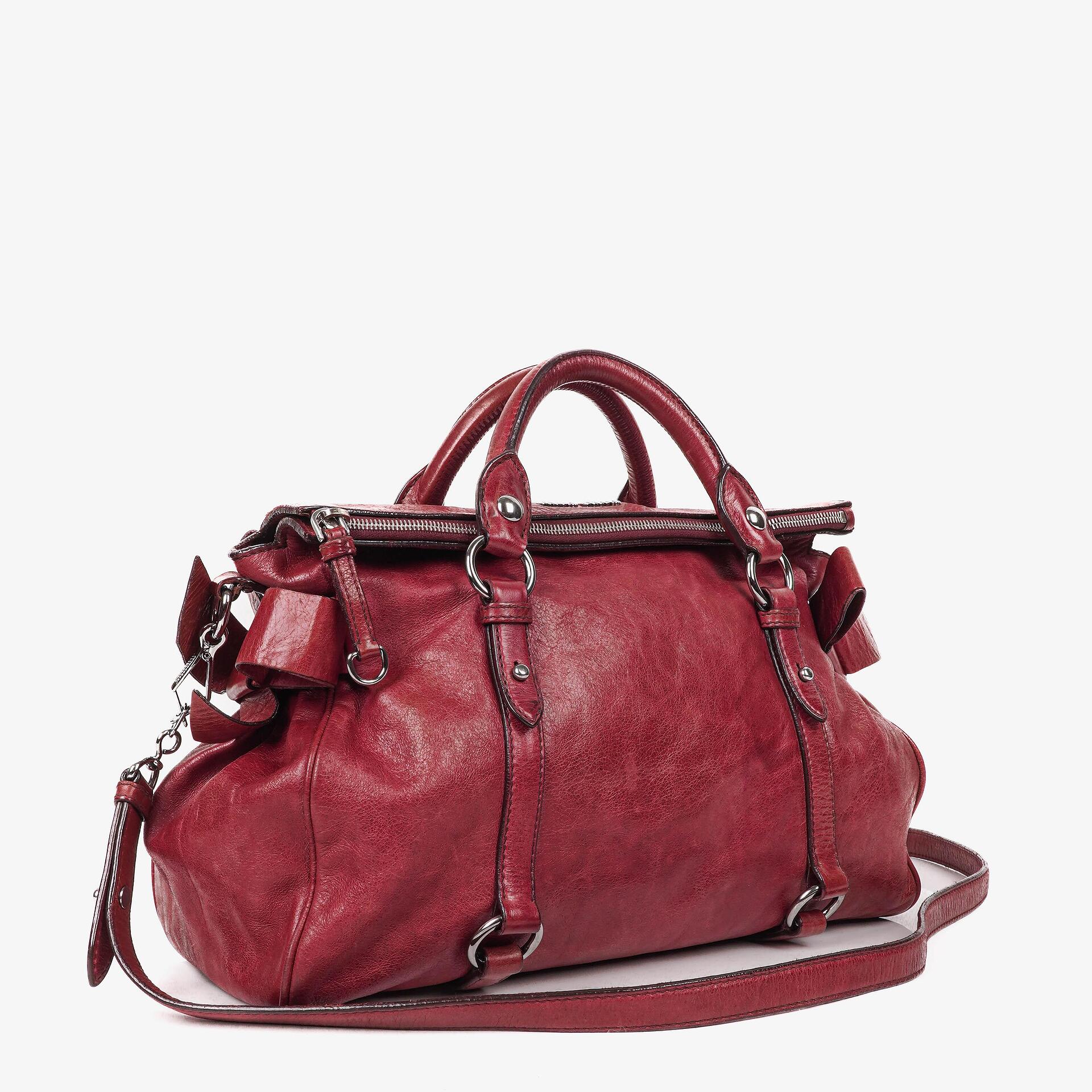 Miu Miu Vitello Lux Bow Satchel Bag