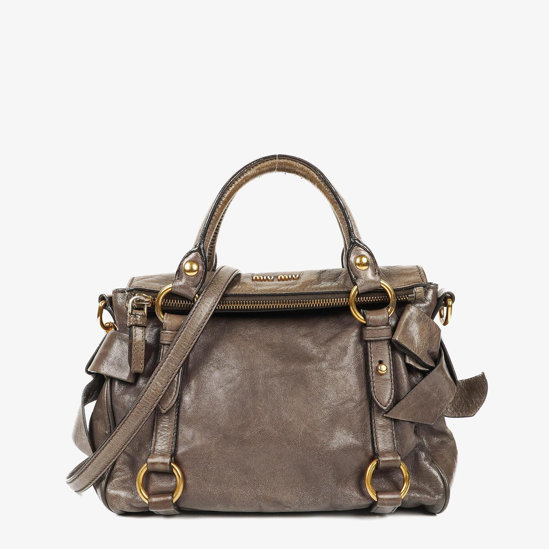 Miu Miu Vitello Lux Bow Satchel Bag