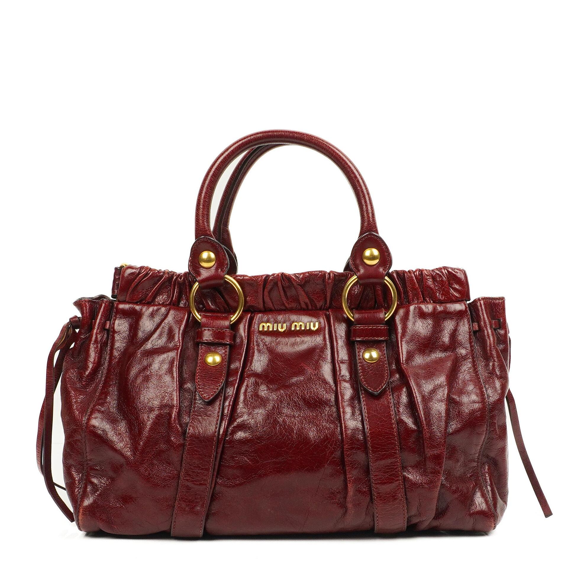 Pre-Owned Miu Miu Vitello Lux Burgundy Satchel Bag – plamexs Pre-Owned Miu Miu Vitello Lux Burgundy Satchel Bag – plamexs