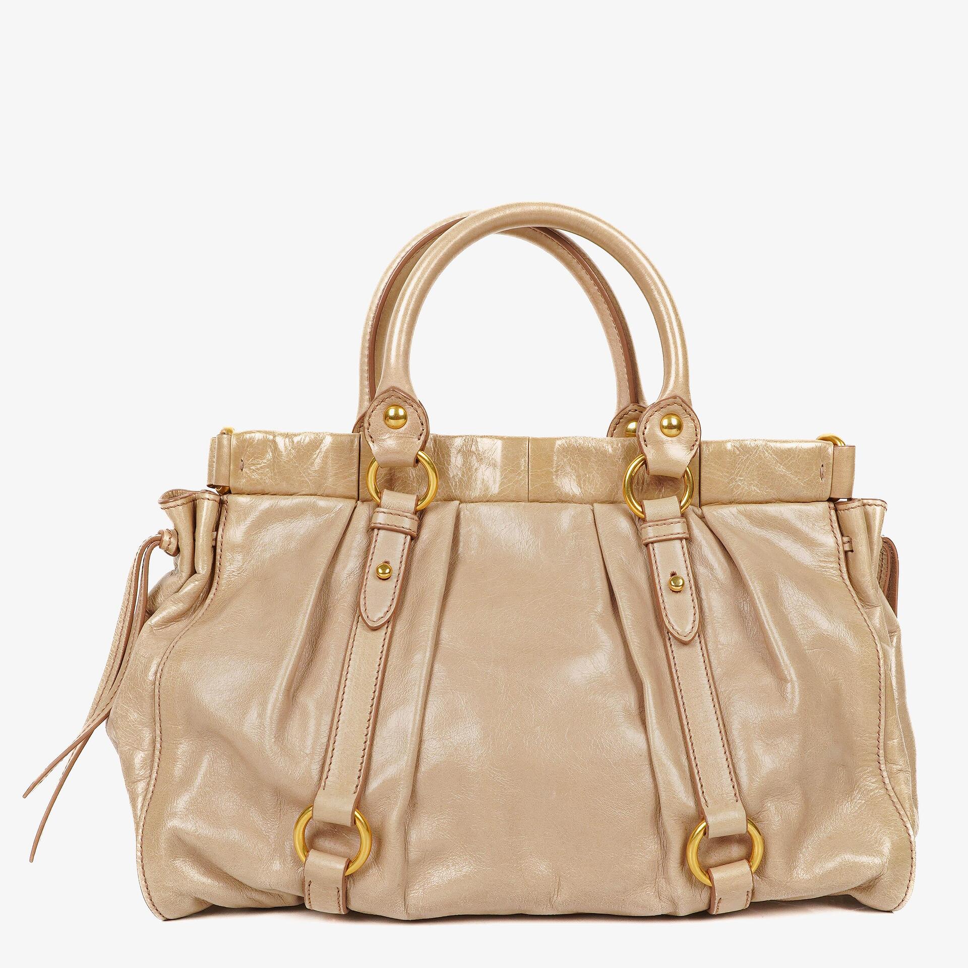 Miu Miu Vitello Lux Cipria Satchel Bag