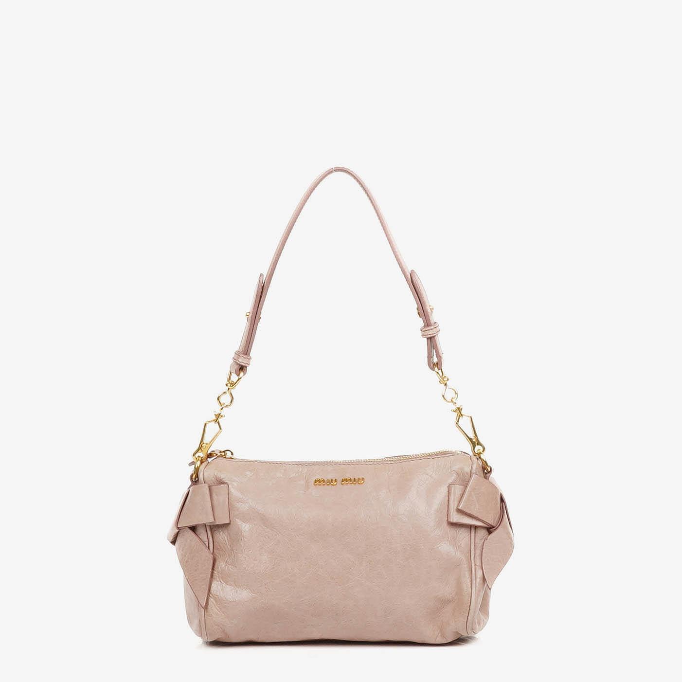 Miu Miu Vitello Lux Mughetto Bow Bag