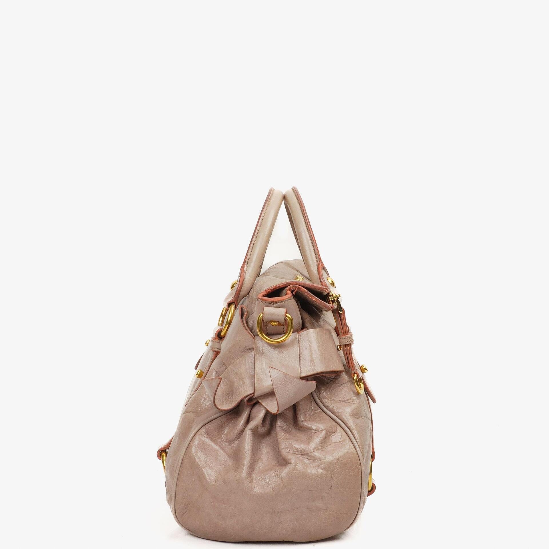 Miu Miu Vitello Lux Mughetto Satchel Bag