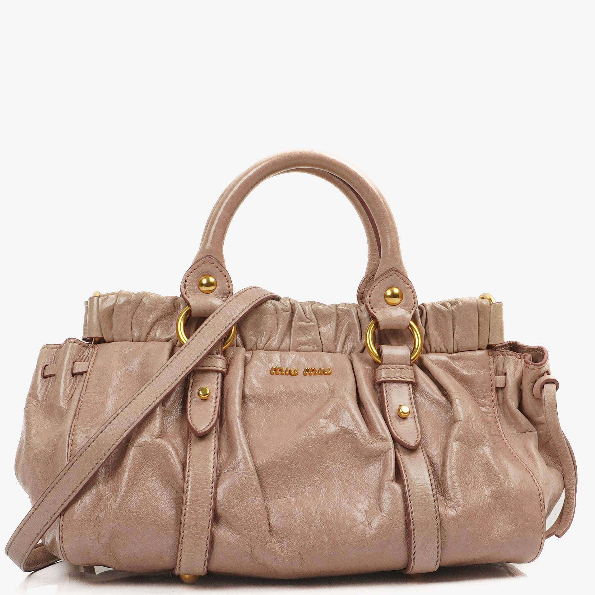 Miu Miu Vitello Lux Mughetto Satchel Bag