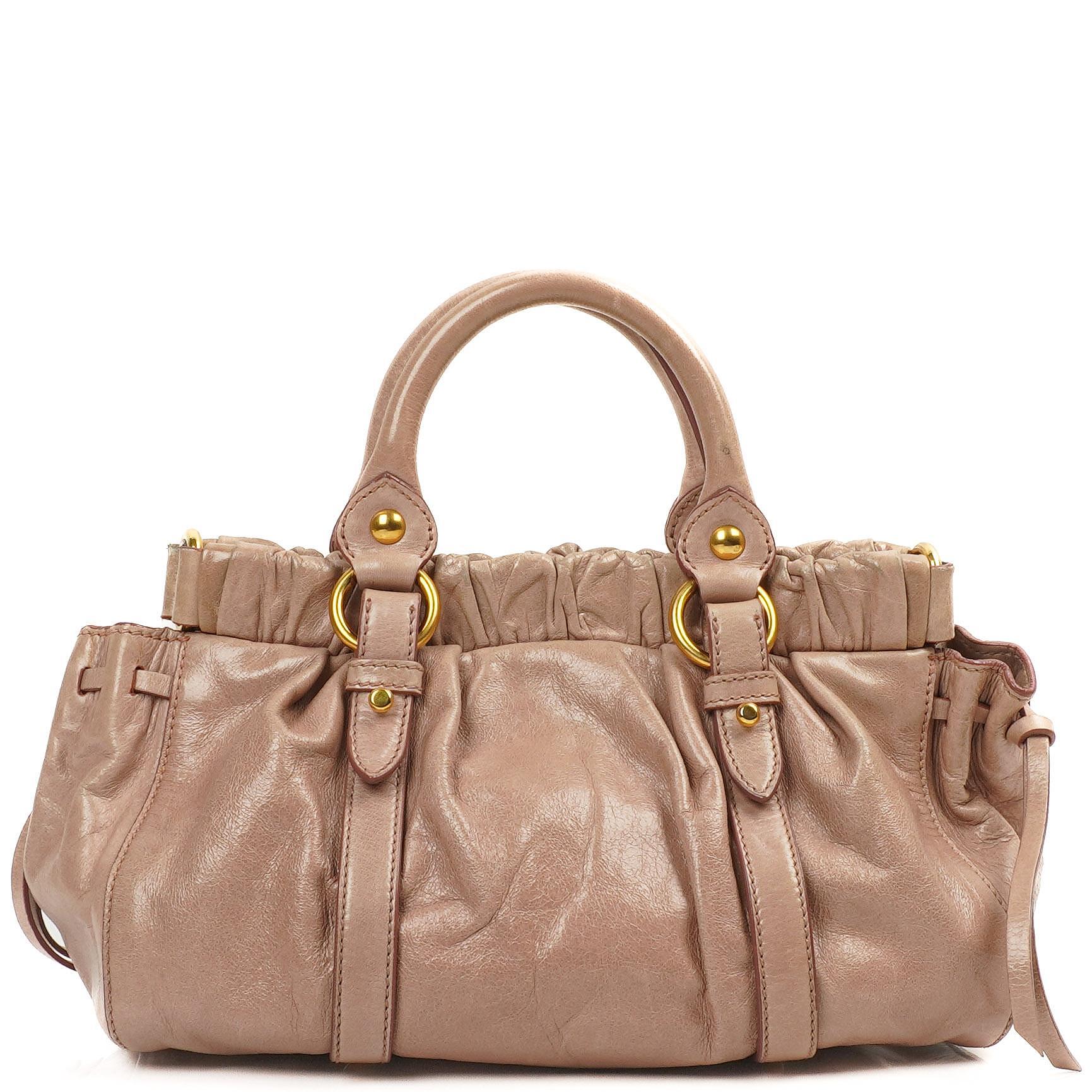 Miu Miu Vitello Lux Mughetto Satchel Bag