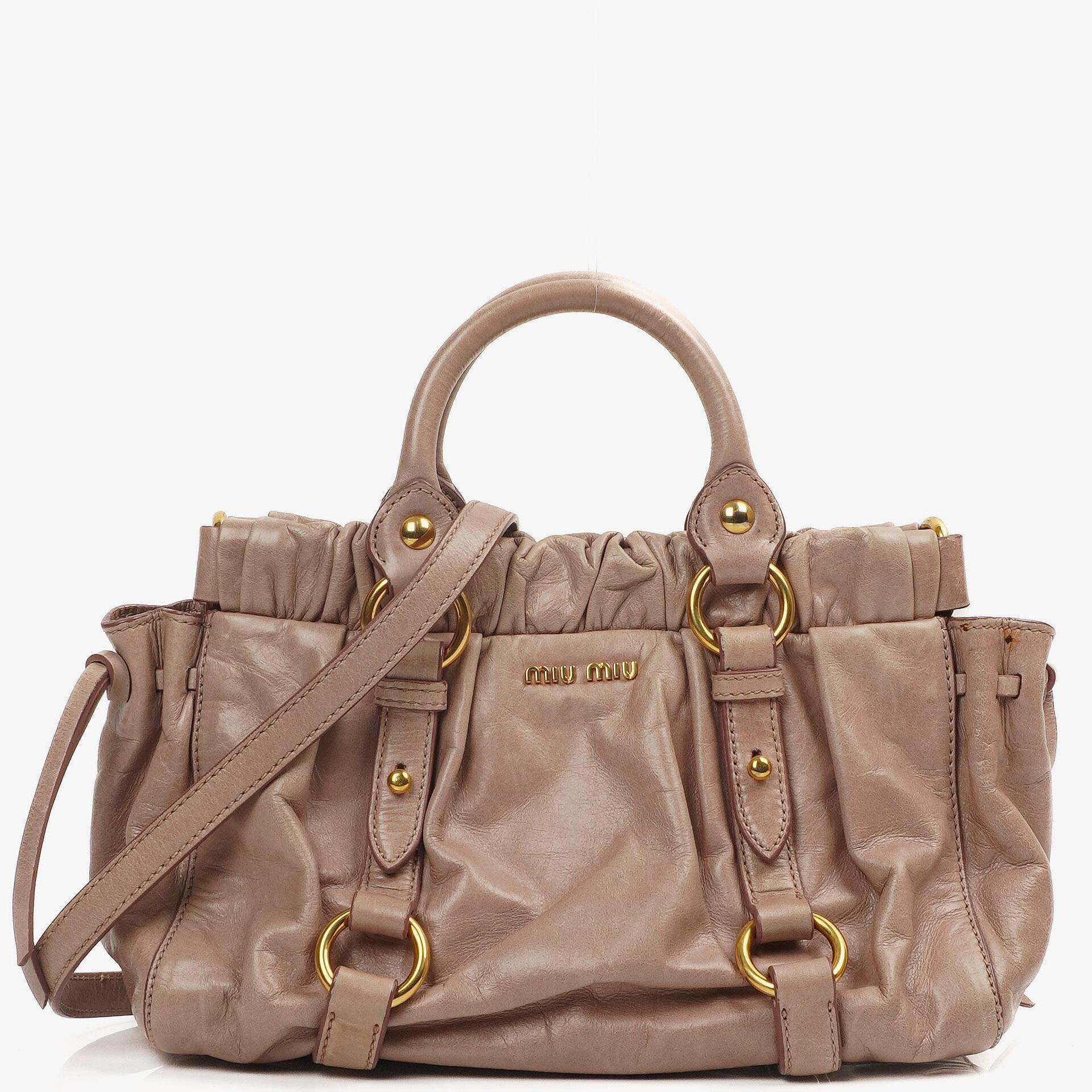 Miu Miu Vitello Lux Mughetto Satchel Bag