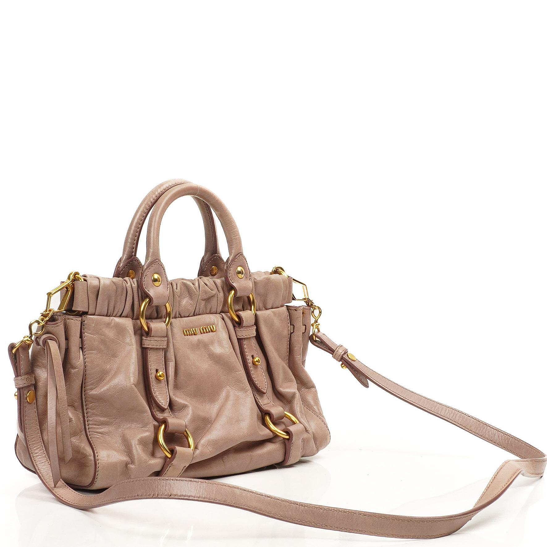 Miu Miu Vitello Lux Mughetto Satchel Bag