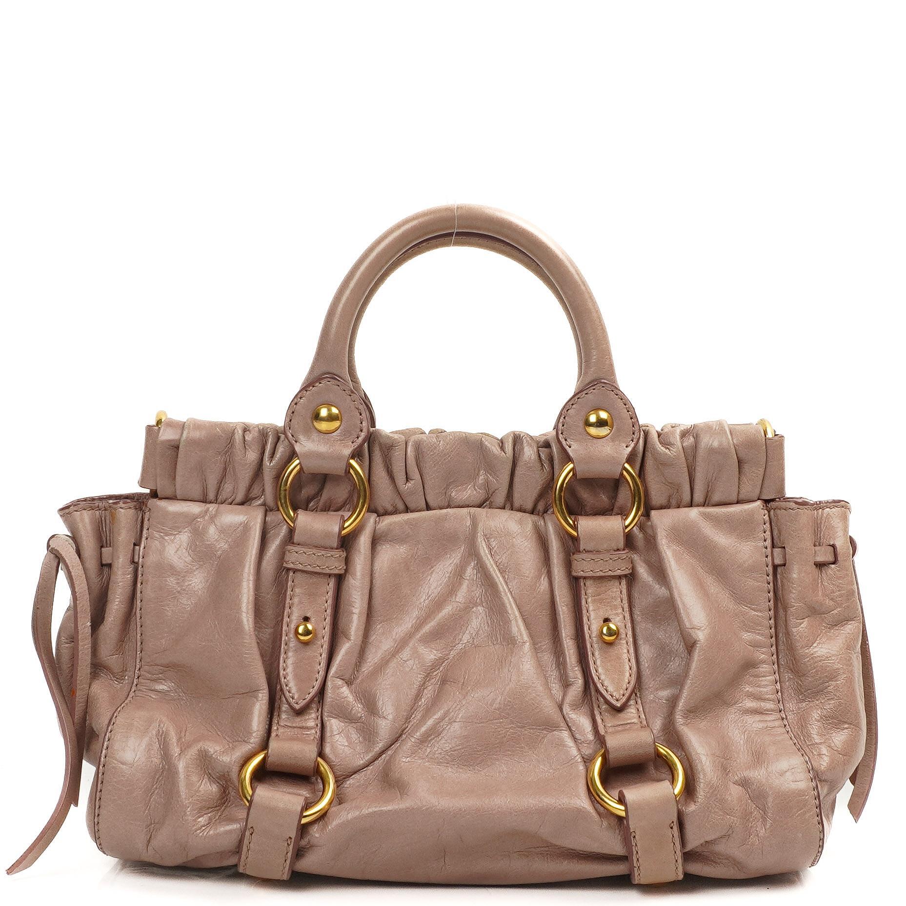 Miu Miu Vitello Lux Mughetto Satchel Bag