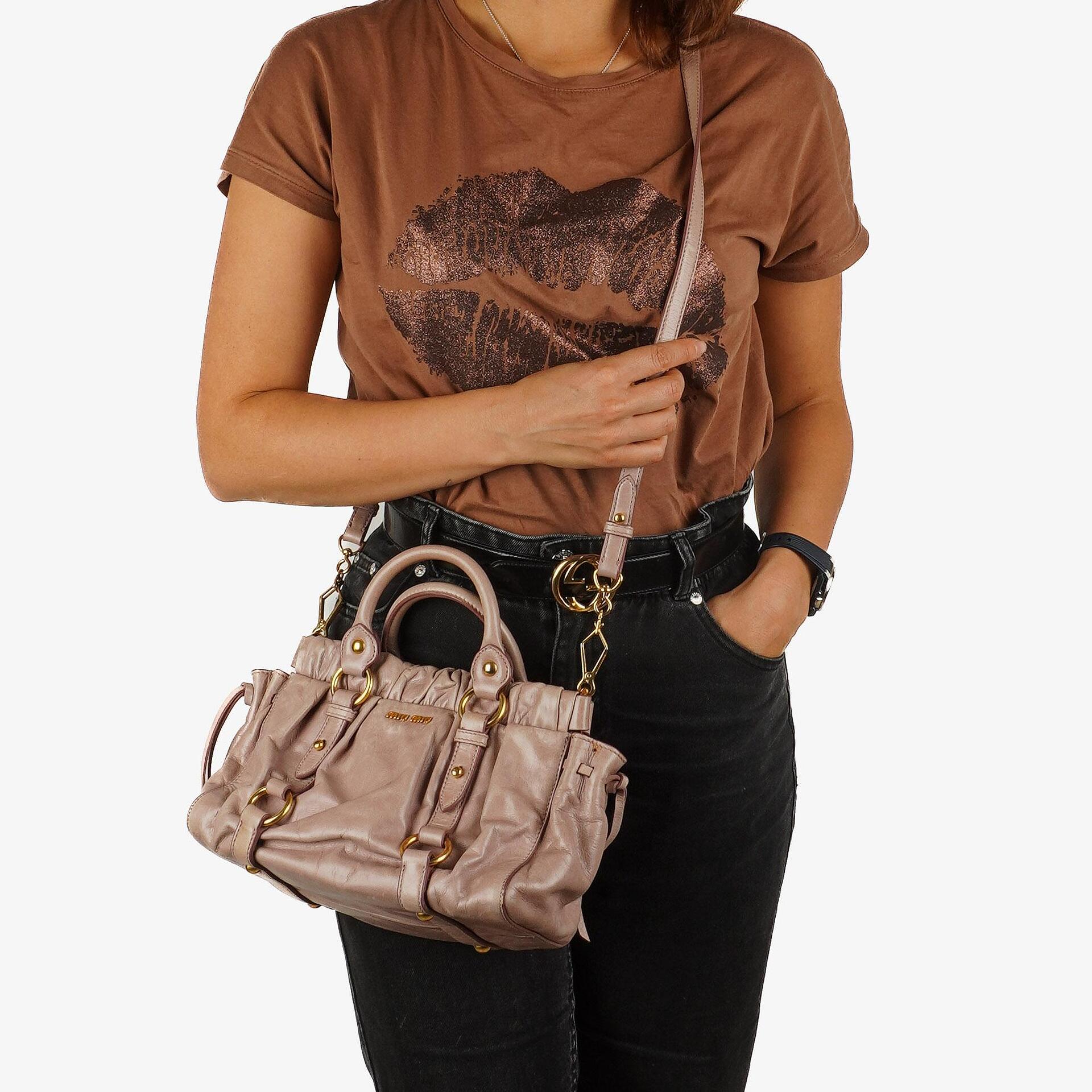 Miu Miu Vitello Lux Mughetto Satchel Bag
